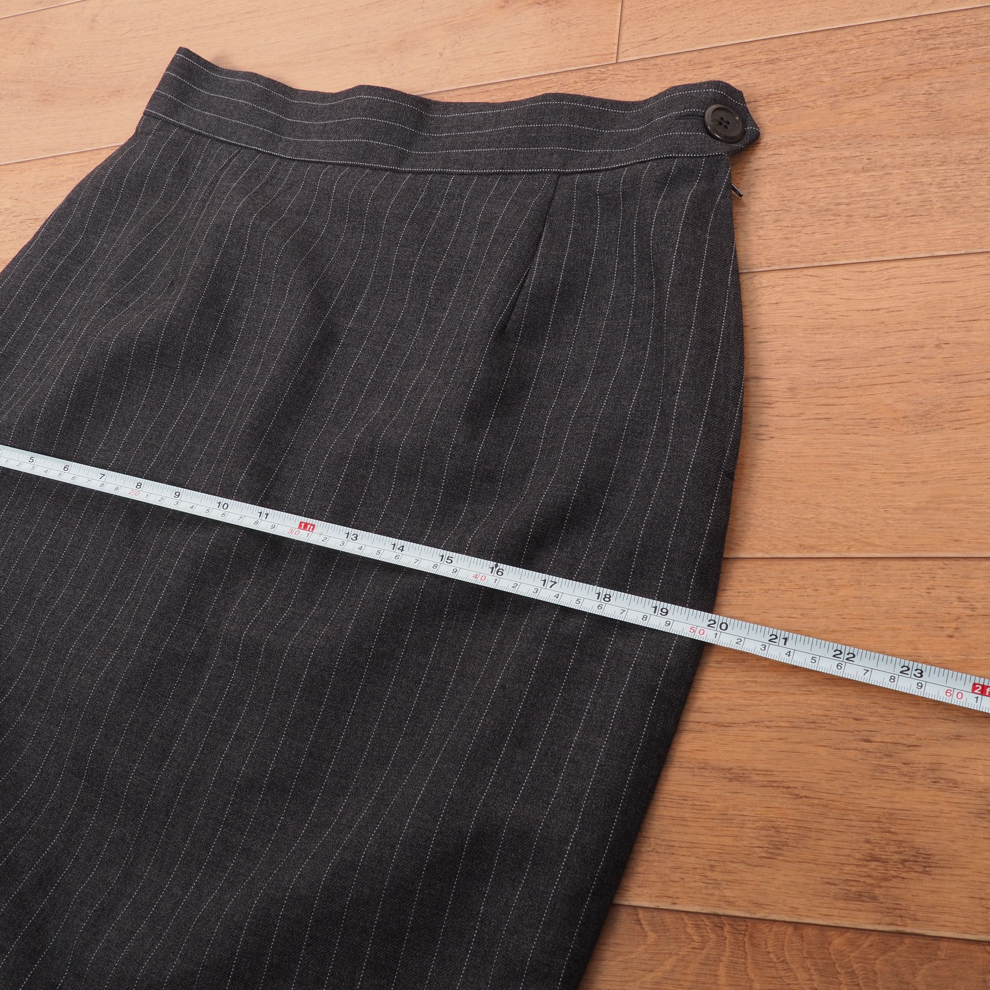 Moschino × Vintage Moschino Couture 90s Vintage Women Gray Striped Skirt Size 34" / US 12 / IT 48 - 9 Thumbnail