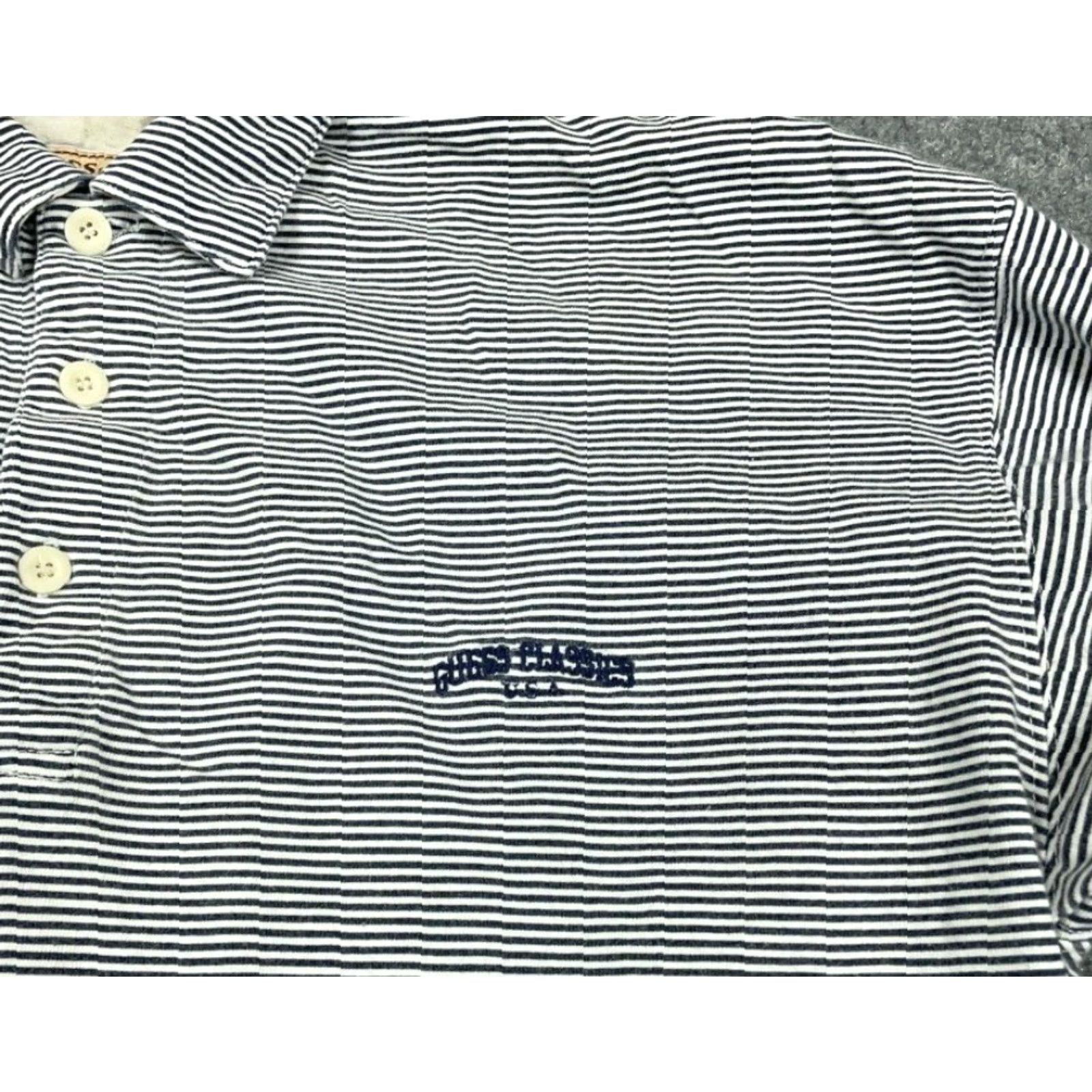 Guess VINTAGE GUESS Polo Shirt Adult Medium Blue White Striped Embroidered 90s Preppy Mens Polo Size US M / EU 48-50 / 2 - 5 Thumbnail