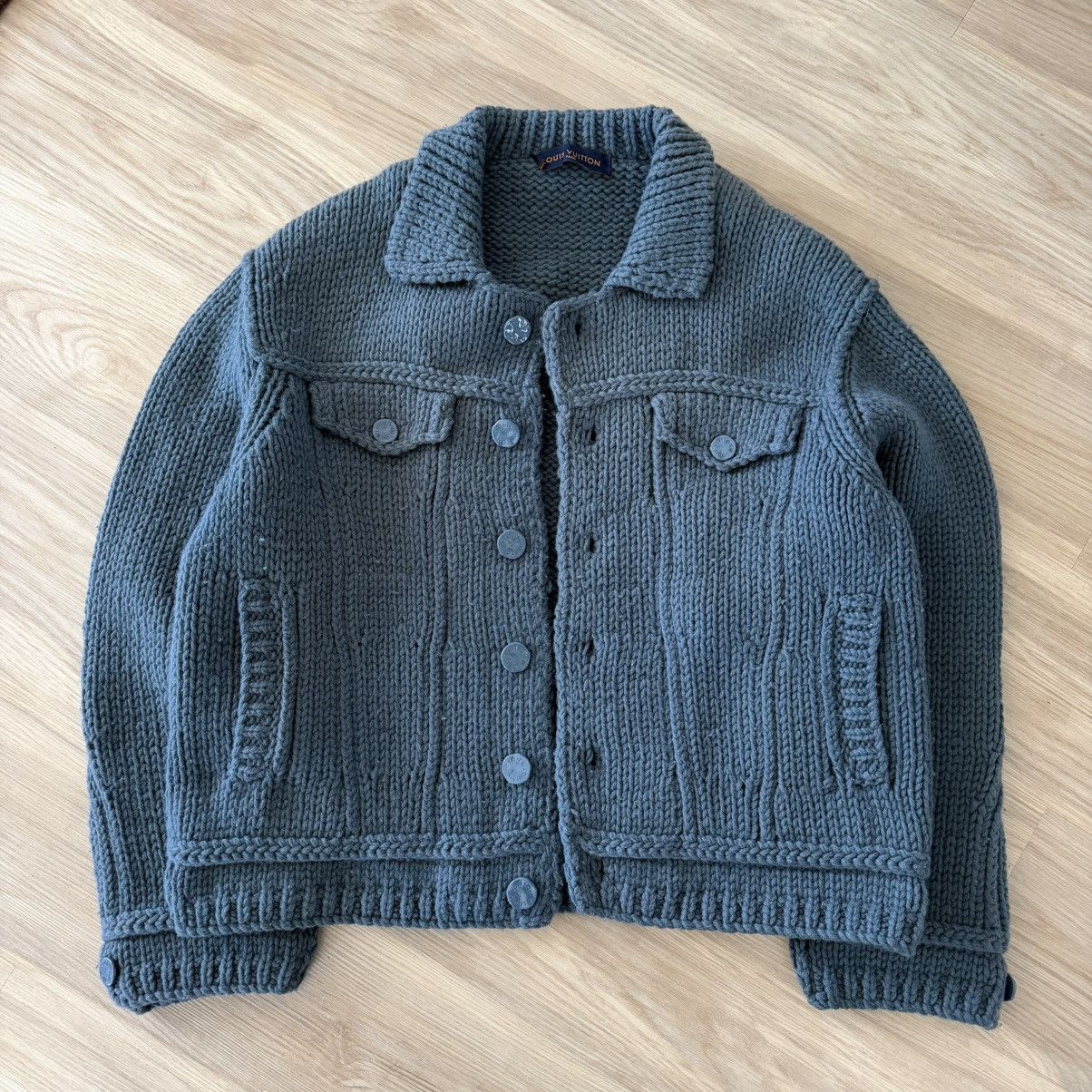 Louis Vuitton Louis Vuitton Virgil Knitted Trucker Jacket SS21 Size US XL / EU 56 / 4 - 1 Thumbnail