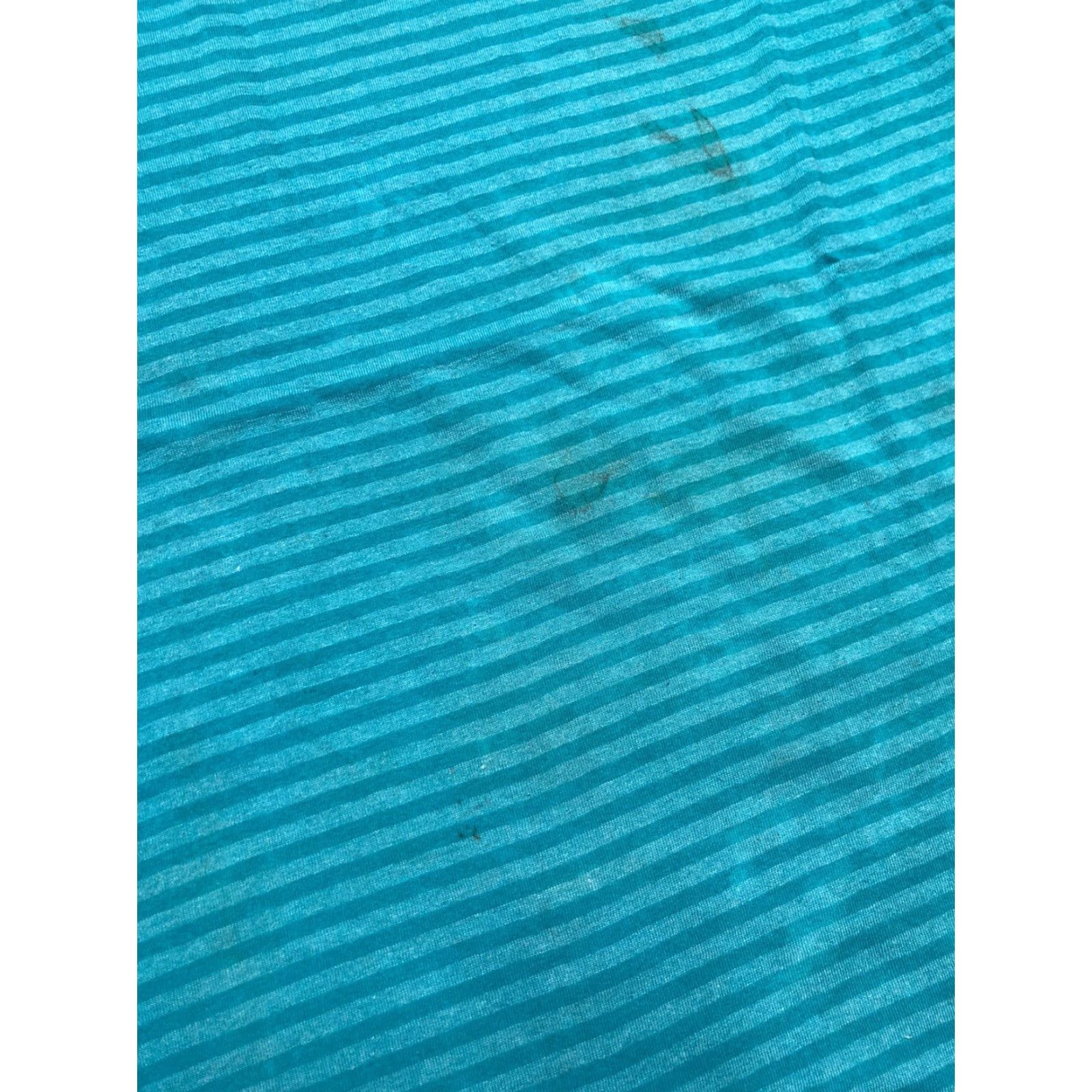 Fruit Of The Loom VINTAGE Fruit of the Loom Striped T-Shirt Distressed Grunge Teal Blue M Adult Medium Men's Shirt Size US M / EU 48-50 / 2 - 3 Thumbnail
