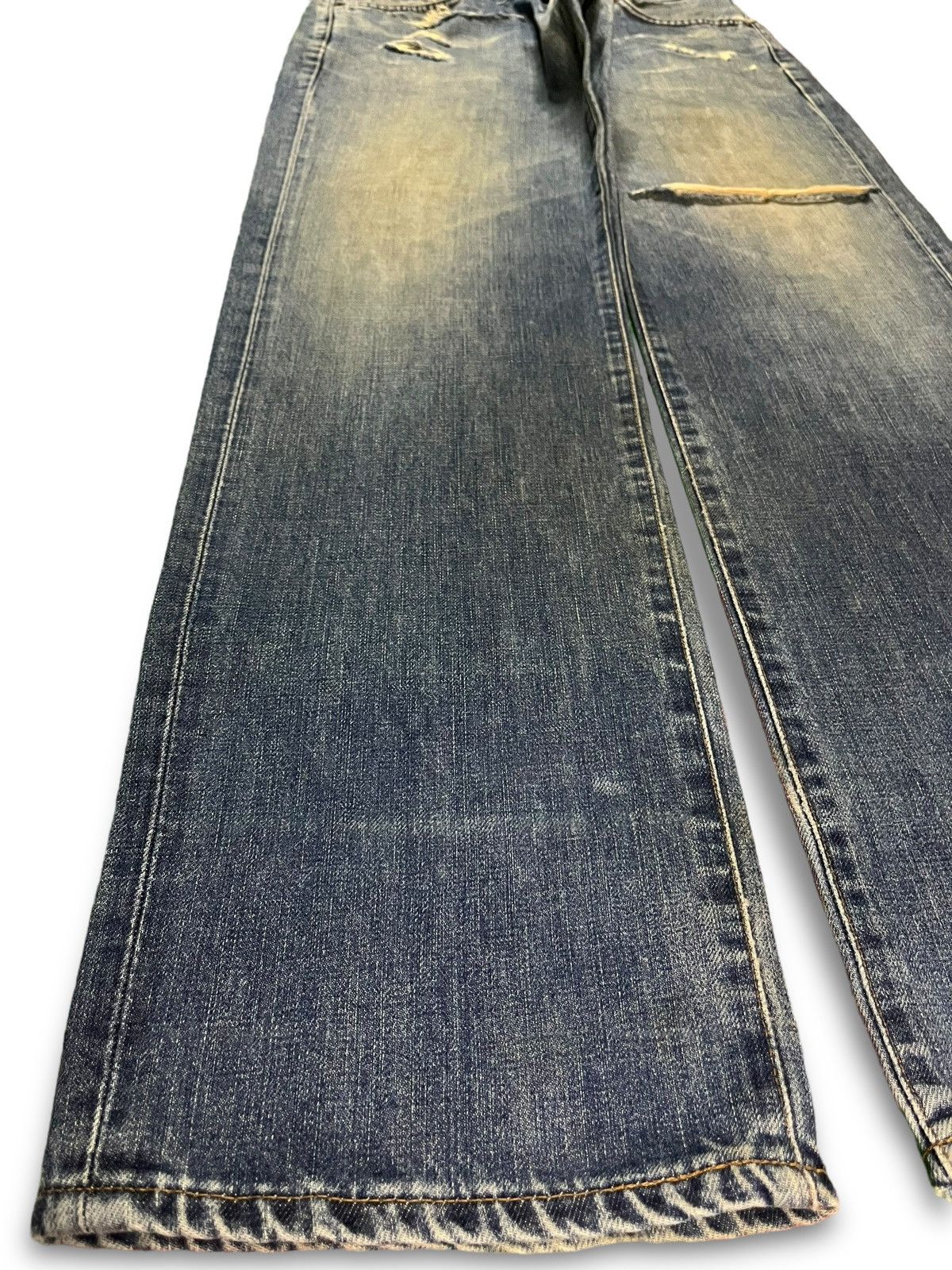 Edwin × Japanese Brand Vintage Japanese Edwin 503 Blue Wash Distressed Baggy Jeans Size US 32 / EU 48 - 6 Thumbnail