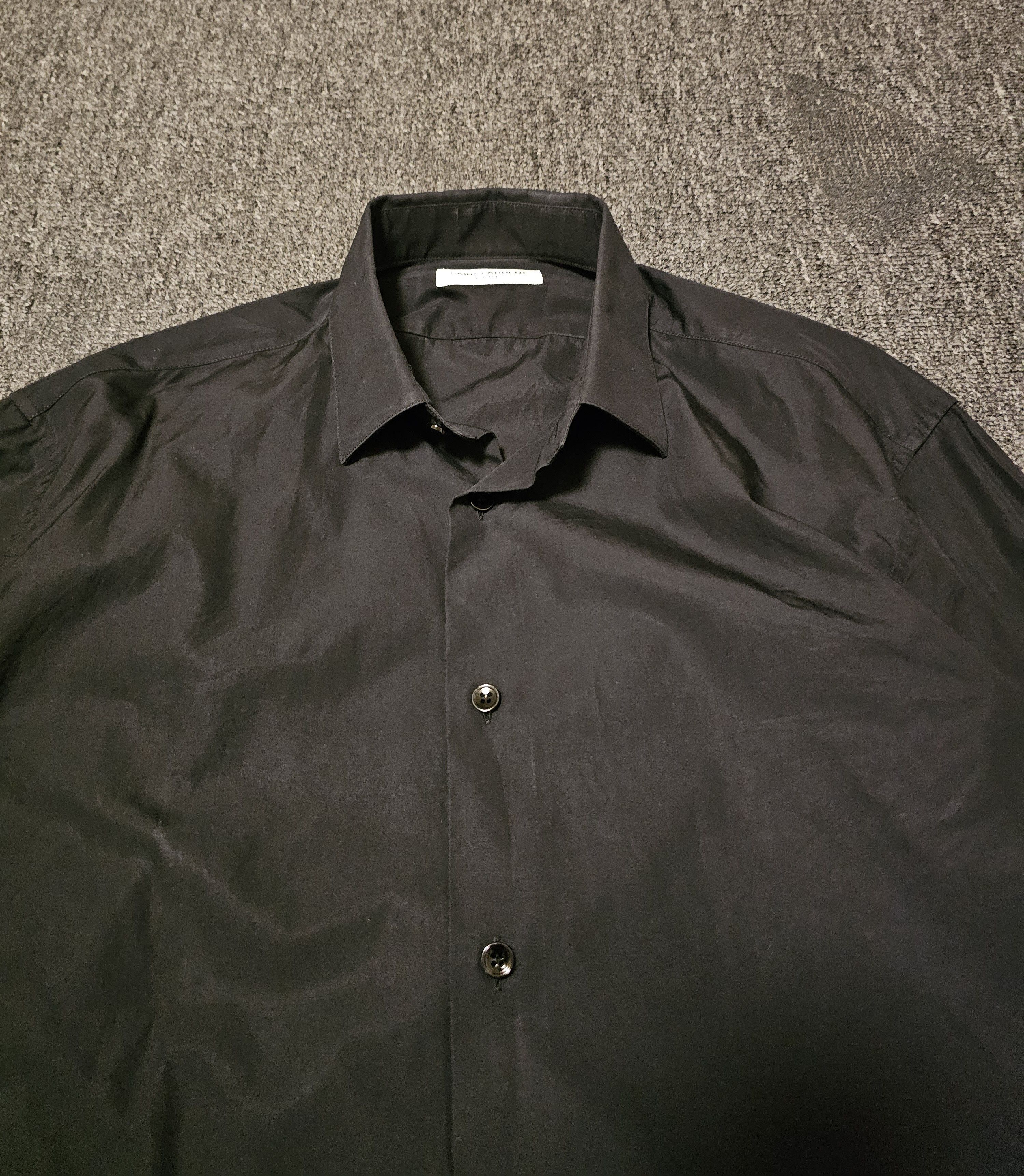 Saint Laurent Paris Saint Laurent Men's Black Shirt Size 38 Size US L / EU 52-54 / 3 - 2 Thumbnail