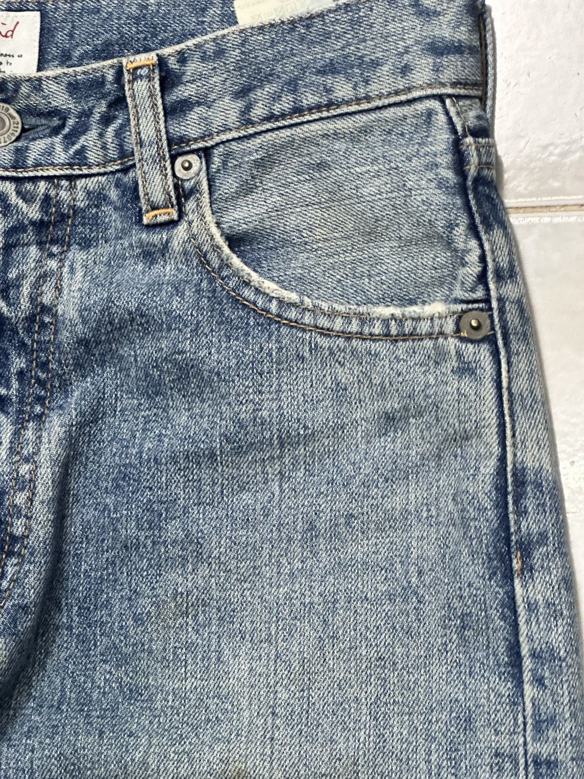 Japanese Brand Vintage Ungrid Classic Straight Fit Distressed Knees & Faded Size US 28 / EU 44 - 7 Thumbnail