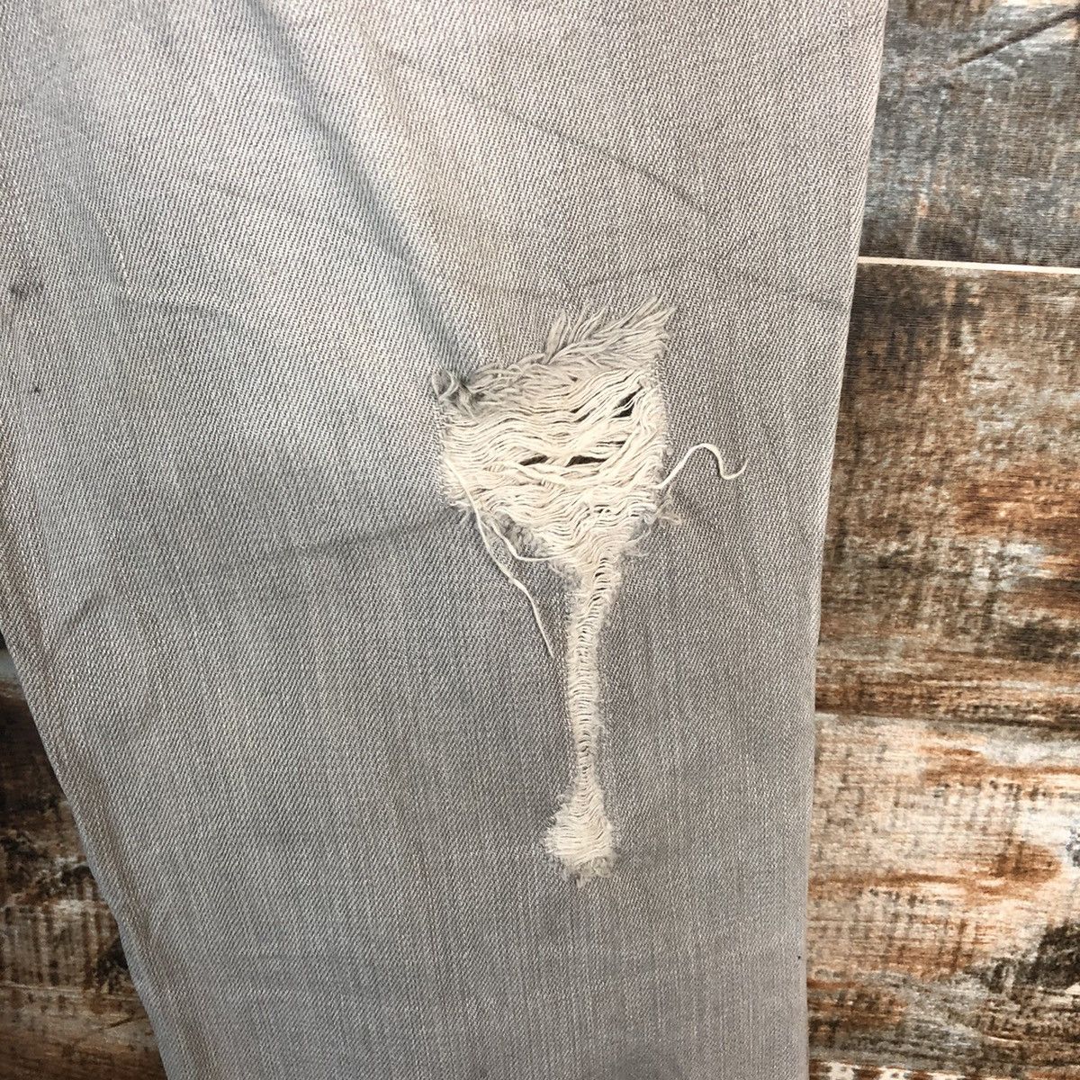 Japanese Brand DL Gennaro Jeans Grey Distressed Denim Pants #C102 Size US 27 - 20 Thumbnail