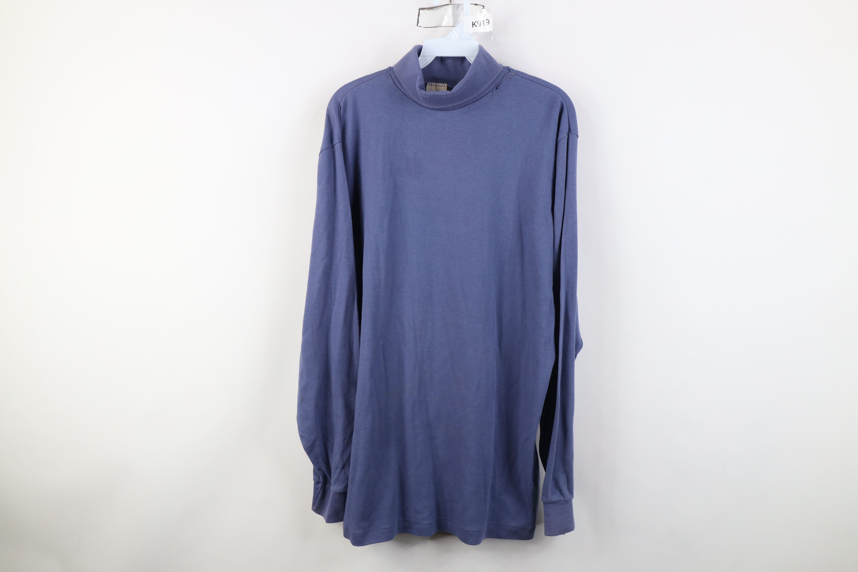 Vintage Vintage 90s Streetwear Blank Turtleneck Long Sleeve T-Shirt Size US L / EU 52-54 / 3 - 1 Thumbnail