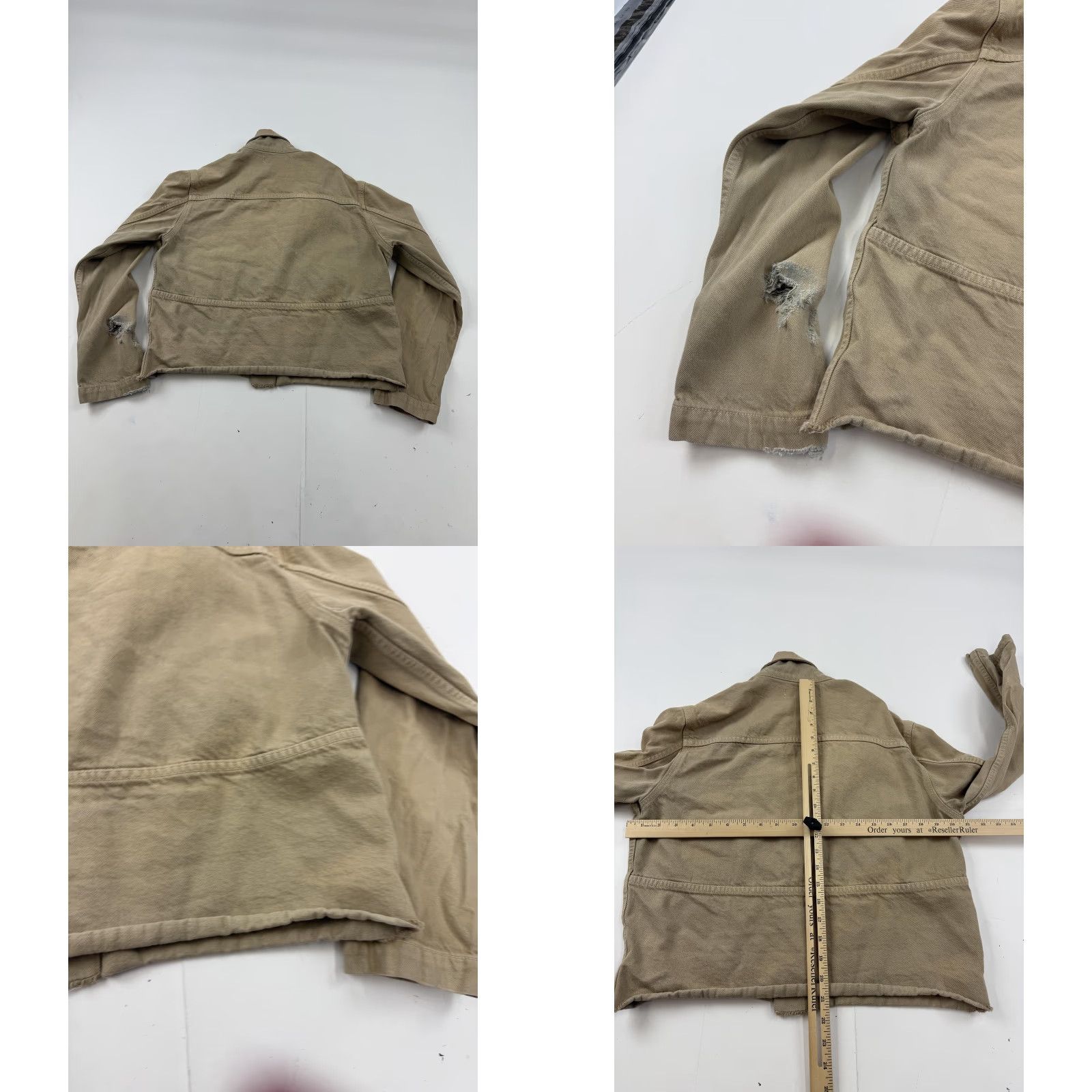 Vintage Trave Jacket Womens Small Beige Jane Cropped Twill Snap Front Utility Chore Size S / US 4 / IT 40 - 10 Thumbnail
