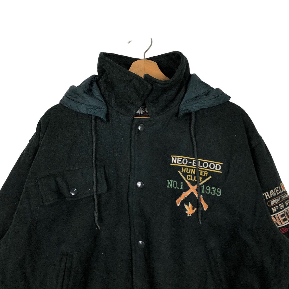 Japanese Brand 🔥90’s Wool Varsity Jacket Neo Blood Big Logo Spell Out Size US M / EU 48-50 / 2 - 3 Thumbnail