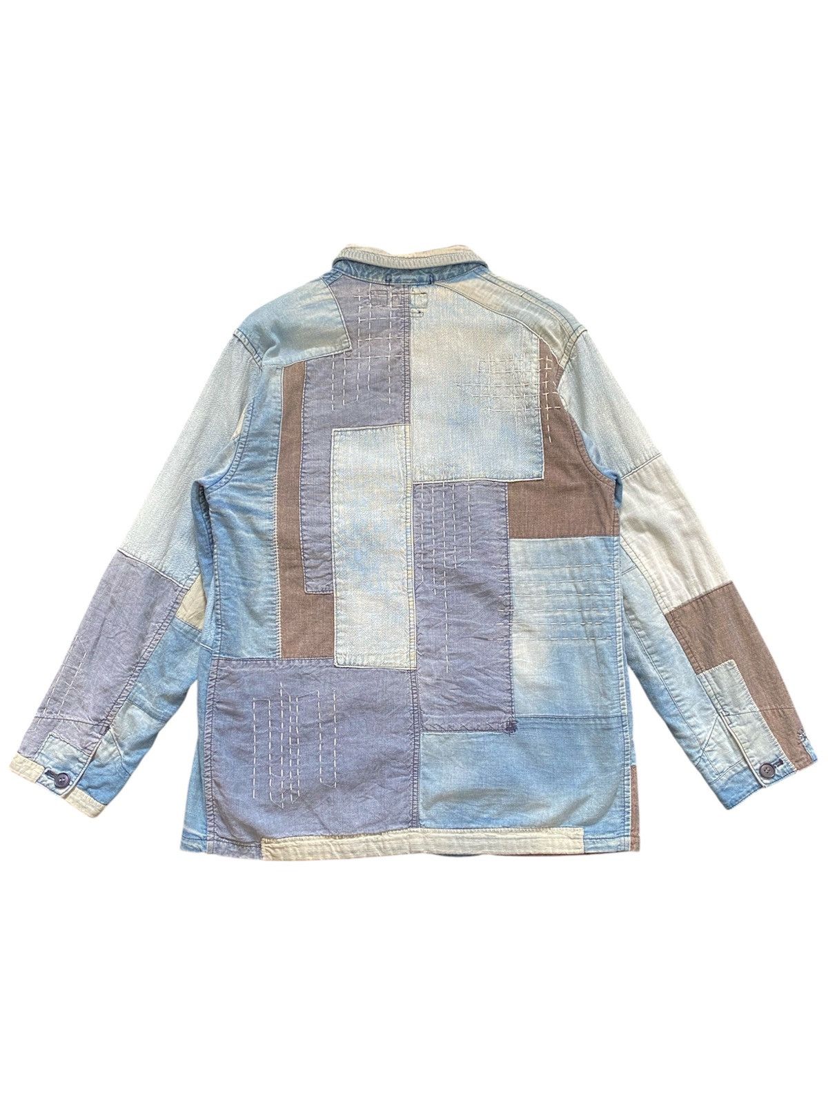 Blue Blue Japan Blue Blue Japan Pure Indigo Sashiko Boro Patchwork Jacket Size US L / EU 52-54 / 3 - 2 Thumbnail