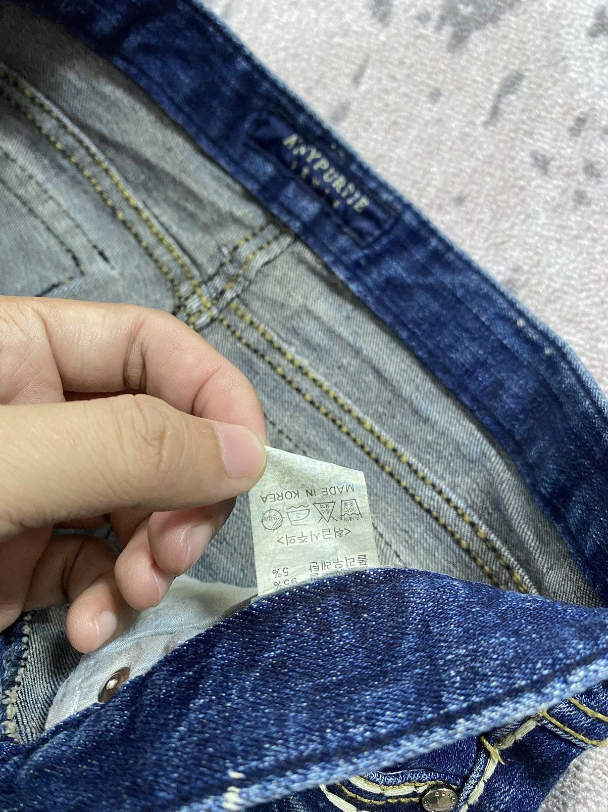 Japanese Brand Japanes Anypurple washed denim jeans Size US 31 - 6 Thumbnail