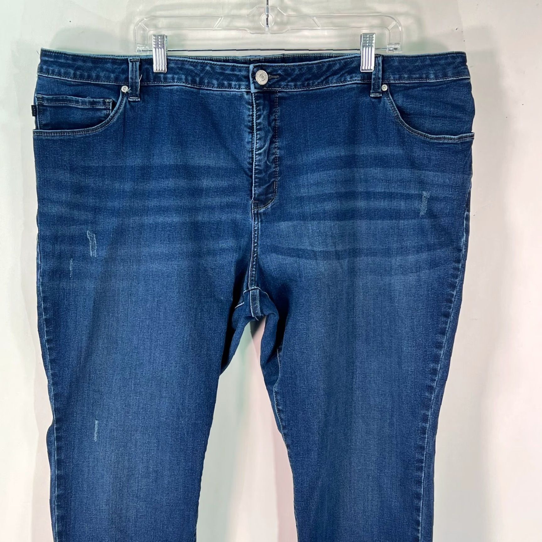 Lee Lee Jeans Women Slimming High Rise Skinny Blue 24W Plus Adult Denim Pants Medium Color Blue 30in Inseam Mens Womens? Size 42" / US 20 - 3 Thumbnail
