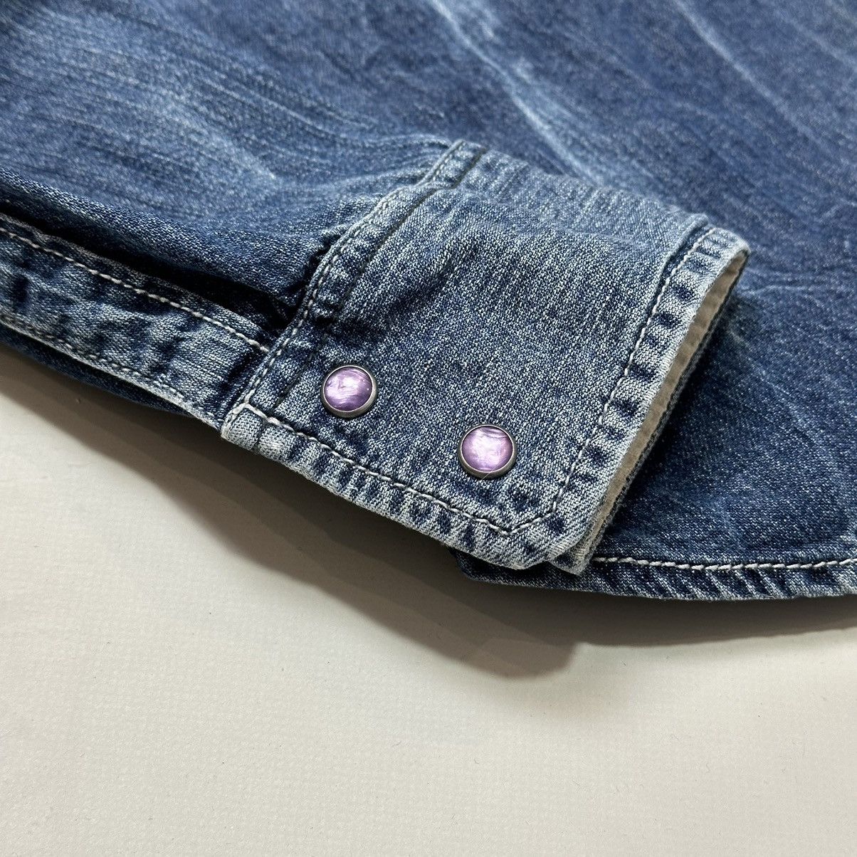 Diesel Vintage Diesel Pearl Snap patchwork Denim Western Shirt Size US S / EU 44-46 / 1 - 5 Thumbnail