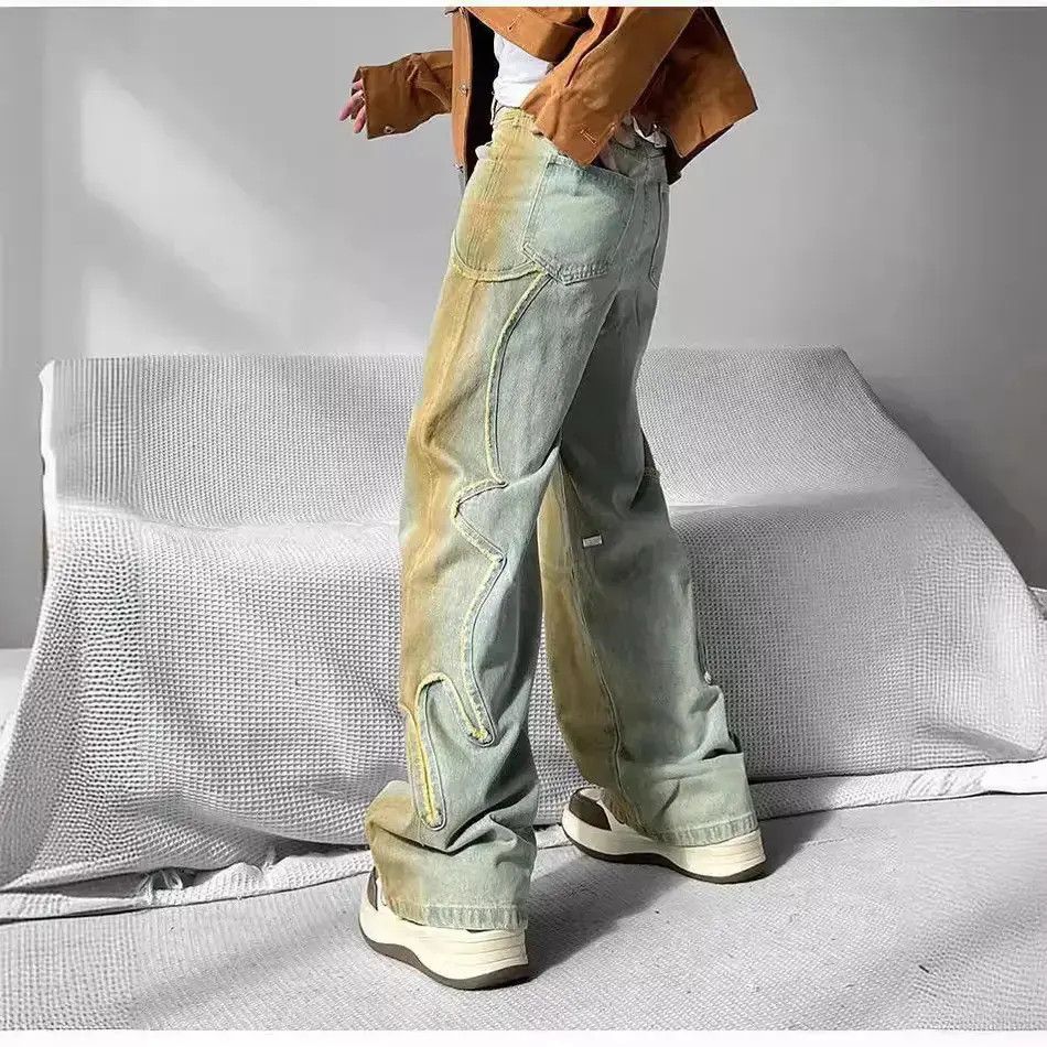 Japanese Brand Retro loose washed denim jeans Size US 32 / EU 48 - 2 Thumbnail