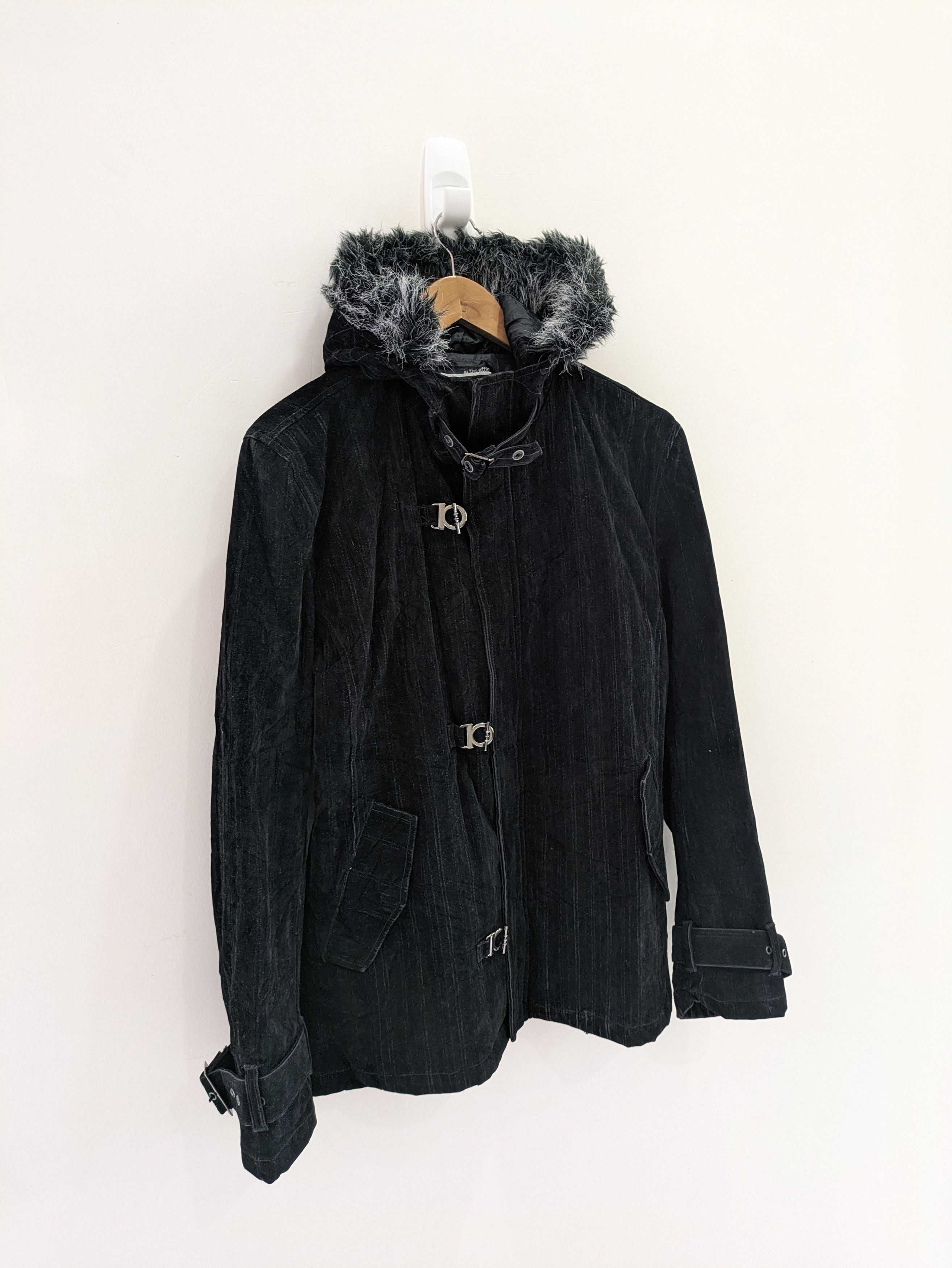 In The Attic Velvet like Fur Hoodie Jacket