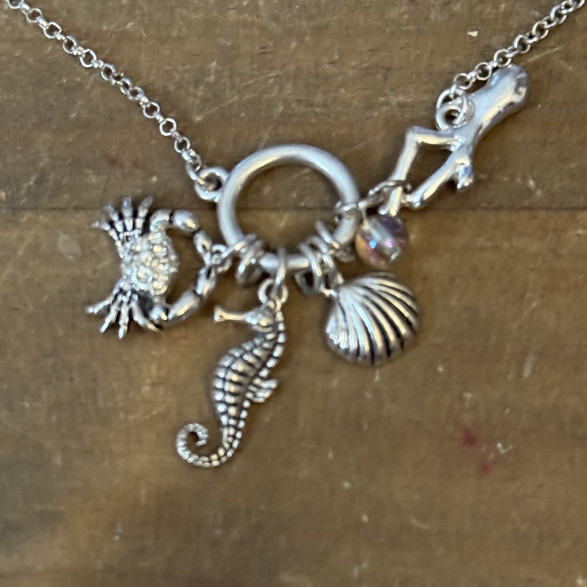 Other Silver tone ocean life theme charm necklace Size ONE SIZE - 3 Thumbnail