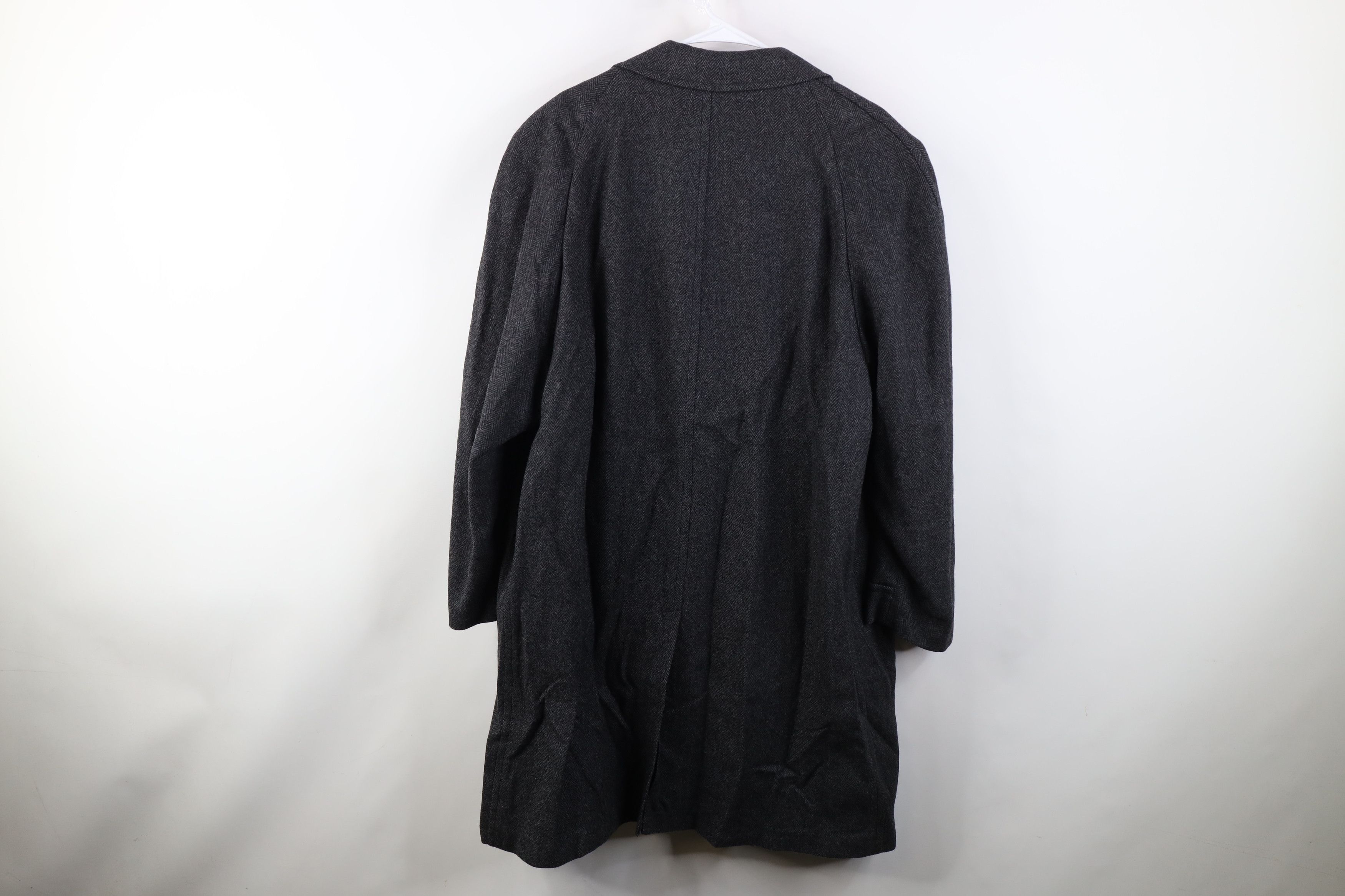 Vintage Vintage 50s Streetwear Wool Herringbone Overcoat Jacket USA Size US XXL / EU 58 / 5 - 13 Thumbnail