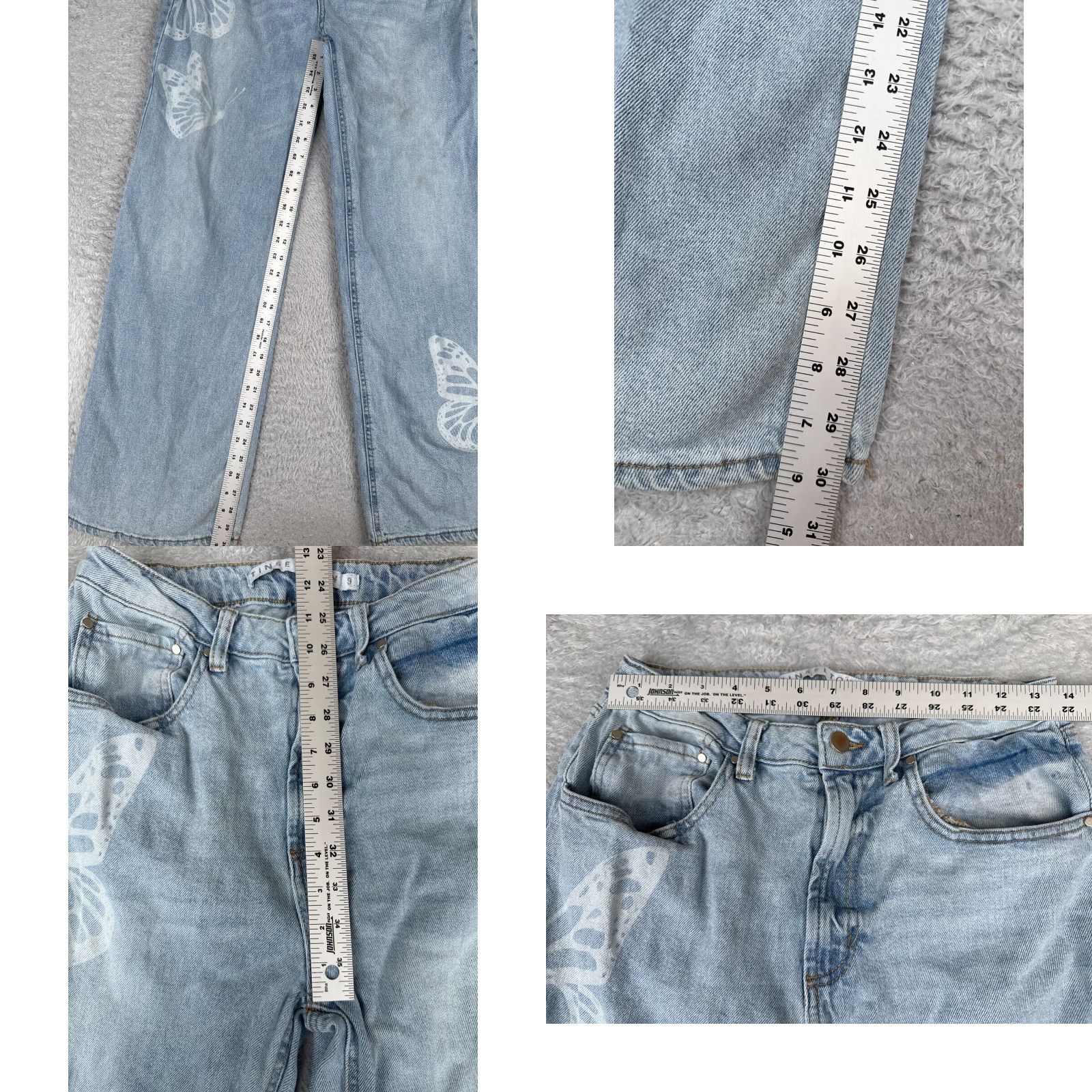 Vintage Vintage Tinseltown Women’s Jeans 9 Light Blue Denim Wide Leg High Rise 28x30 Size 30" / US 8 / IT 44 - 8 Thumbnail