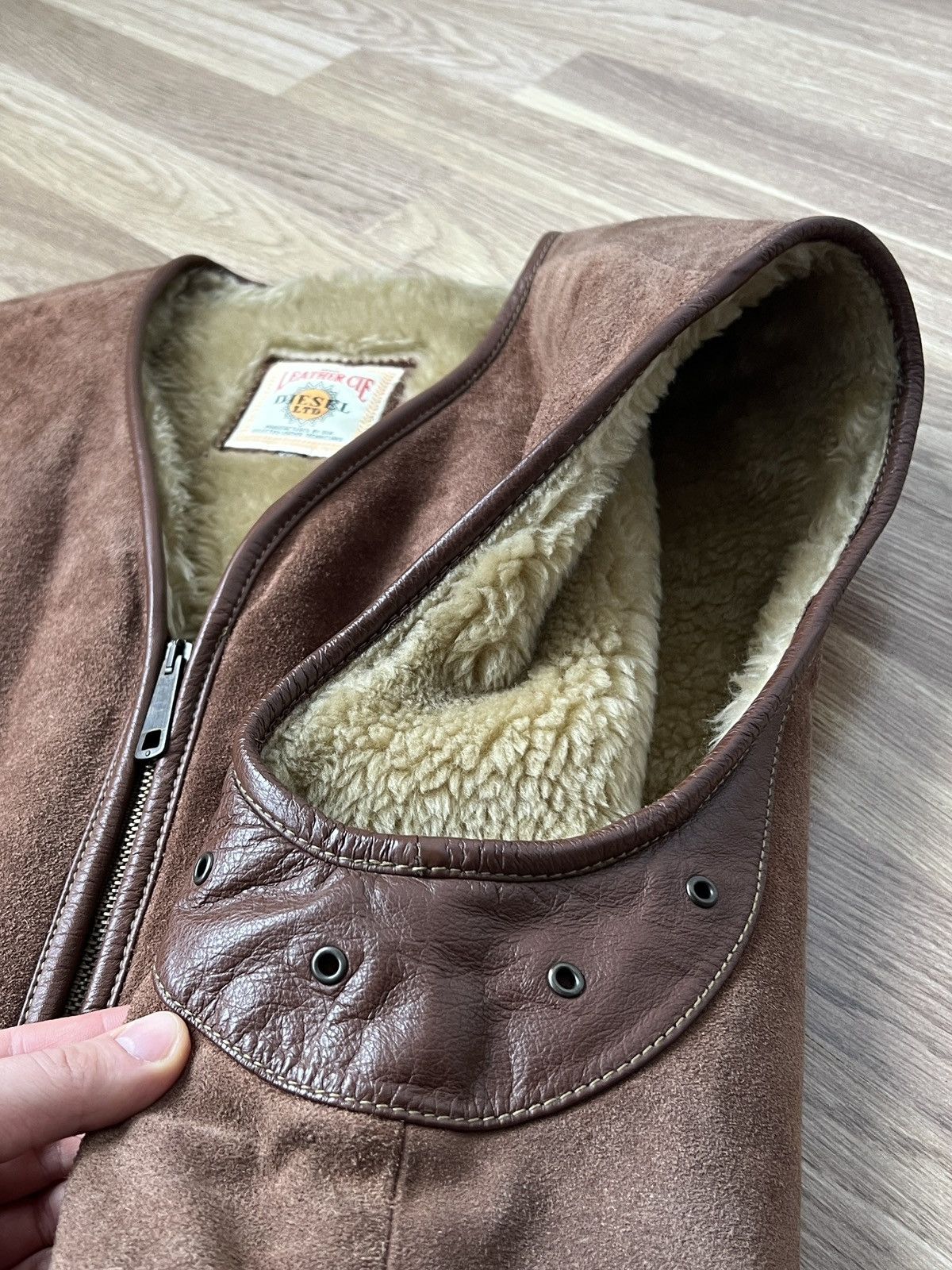 Diesel Rare Diesel LTD Leather Sheepskin Brown Vest Size XL-XXL Size US XL / EU 56 / 4 - 11 Thumbnail