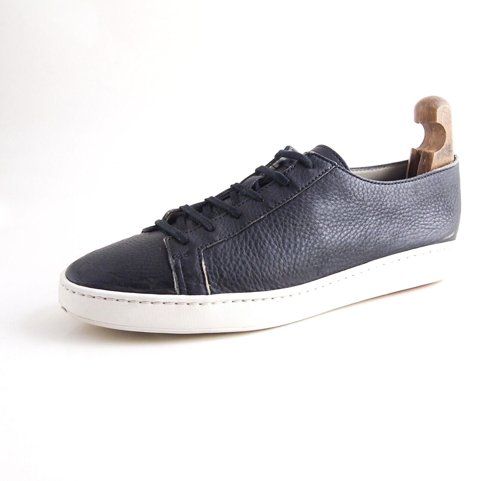 Santoni Santoni Low Top Sneakers Black Leather US 11.5 EU 44.5 Size US 11.5 / EU 44-45 - 1 Thumbnail