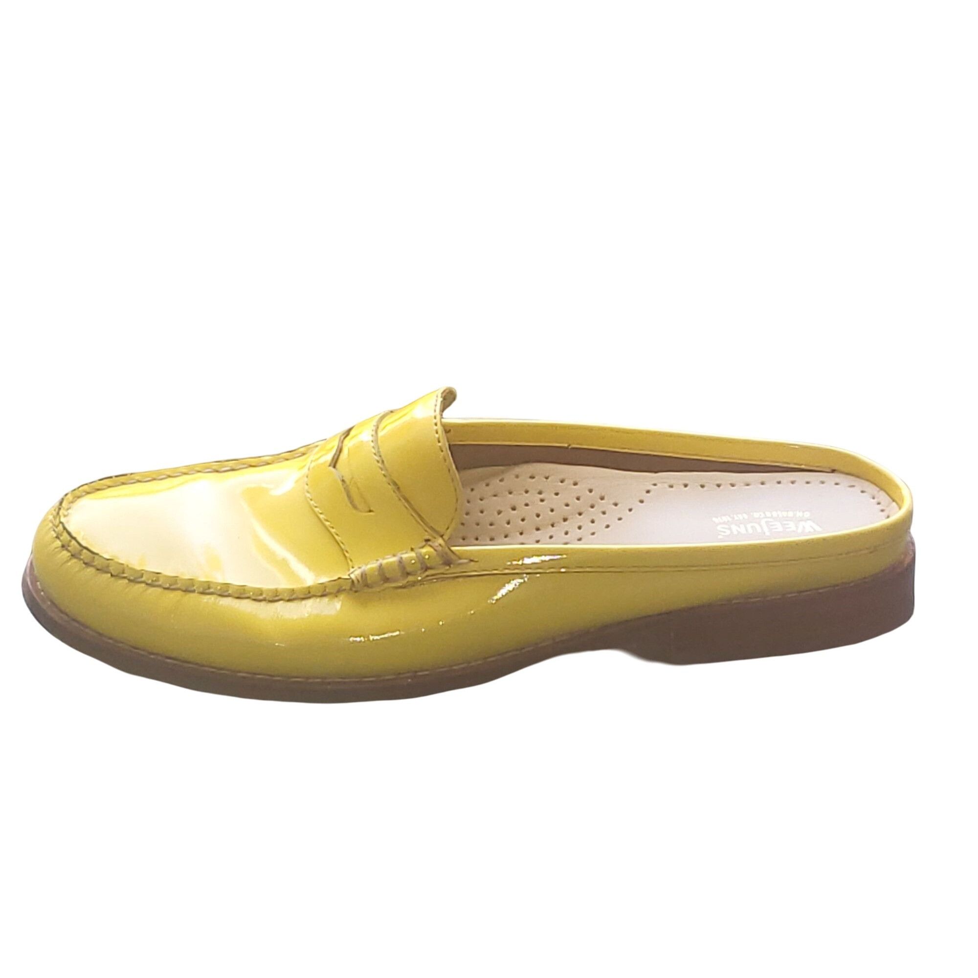 Designer GH Bass Weejuns Mule Sandals Woomen Sz 10 M Yellow Patent Le ...