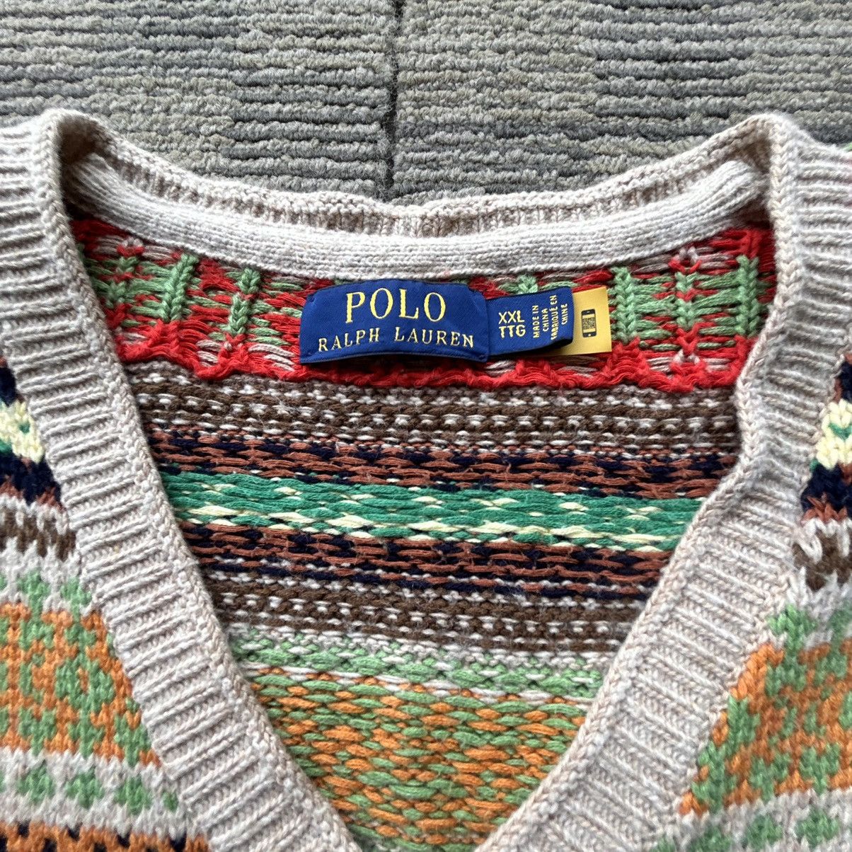 Polo Ralph Lauren Polo Ralph Lauren FAIR ISLE Cotton Cashmere Sweater Vest Size US XXL / EU 58 / 5 - 2 Thumbnail
