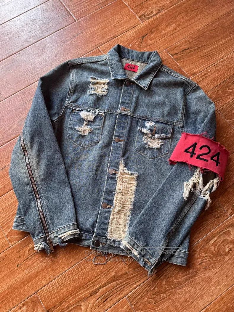 424 424 Big Destruction Denim Jacket Size US M / EU 48-50 / 2 - 1 Thumbnail