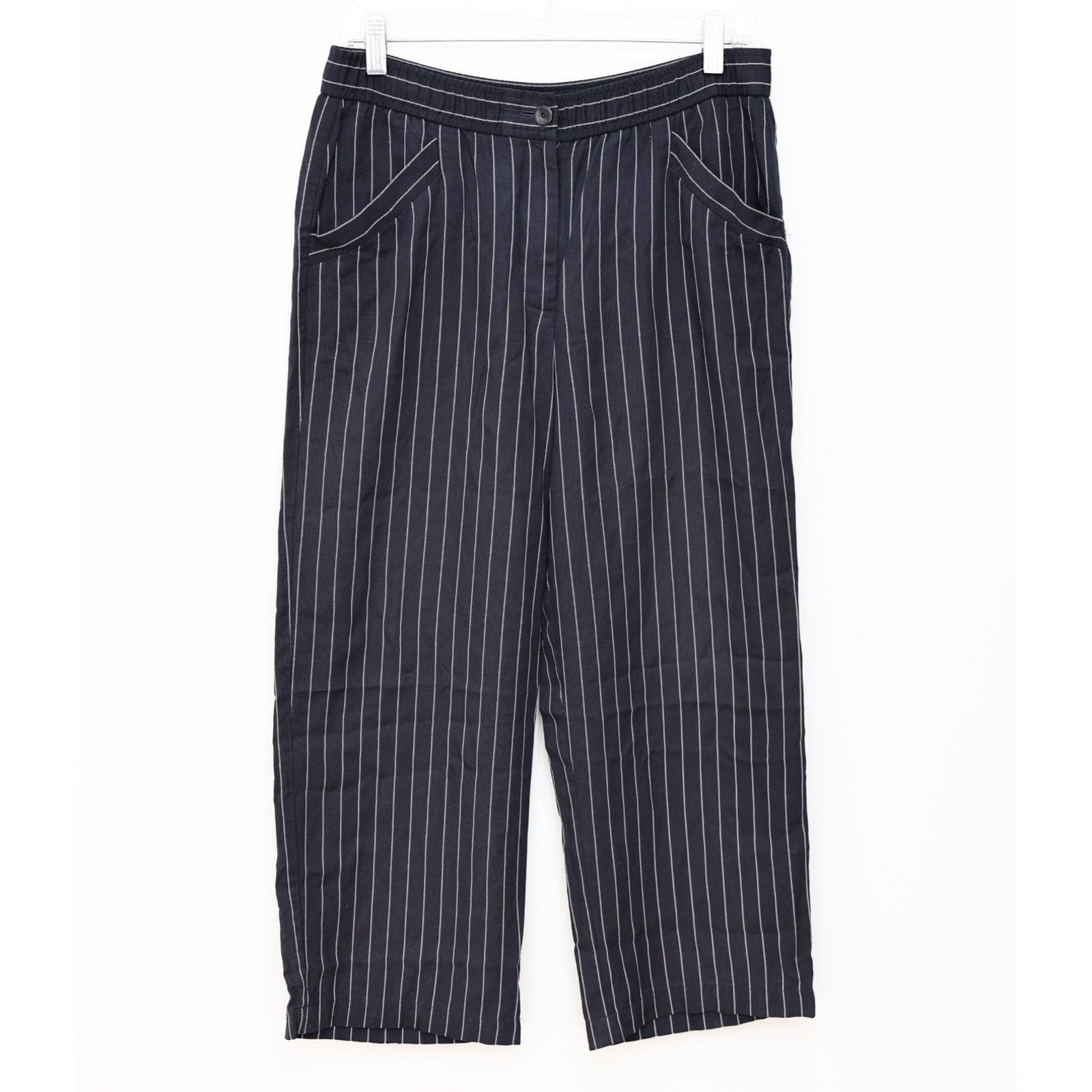 Eileen Fisher EILEEN FISHER Pinstripe Wide Leg High Rise Pants Size SP/PP Size 30" / US 8 / IT 44 - 2 Thumbnail