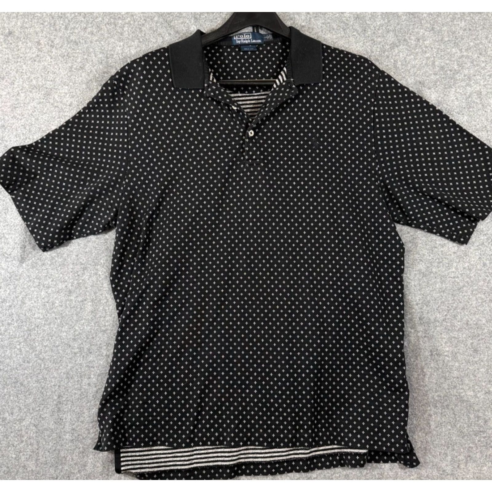 Polo Ralph Lauren Polo Ralph Lauren Polo Shirt Mens L Black Geometric Slit Hem Golf Fit Logo Shirt Size US L / EU 52-54 / 3 - 2 Thumbnail