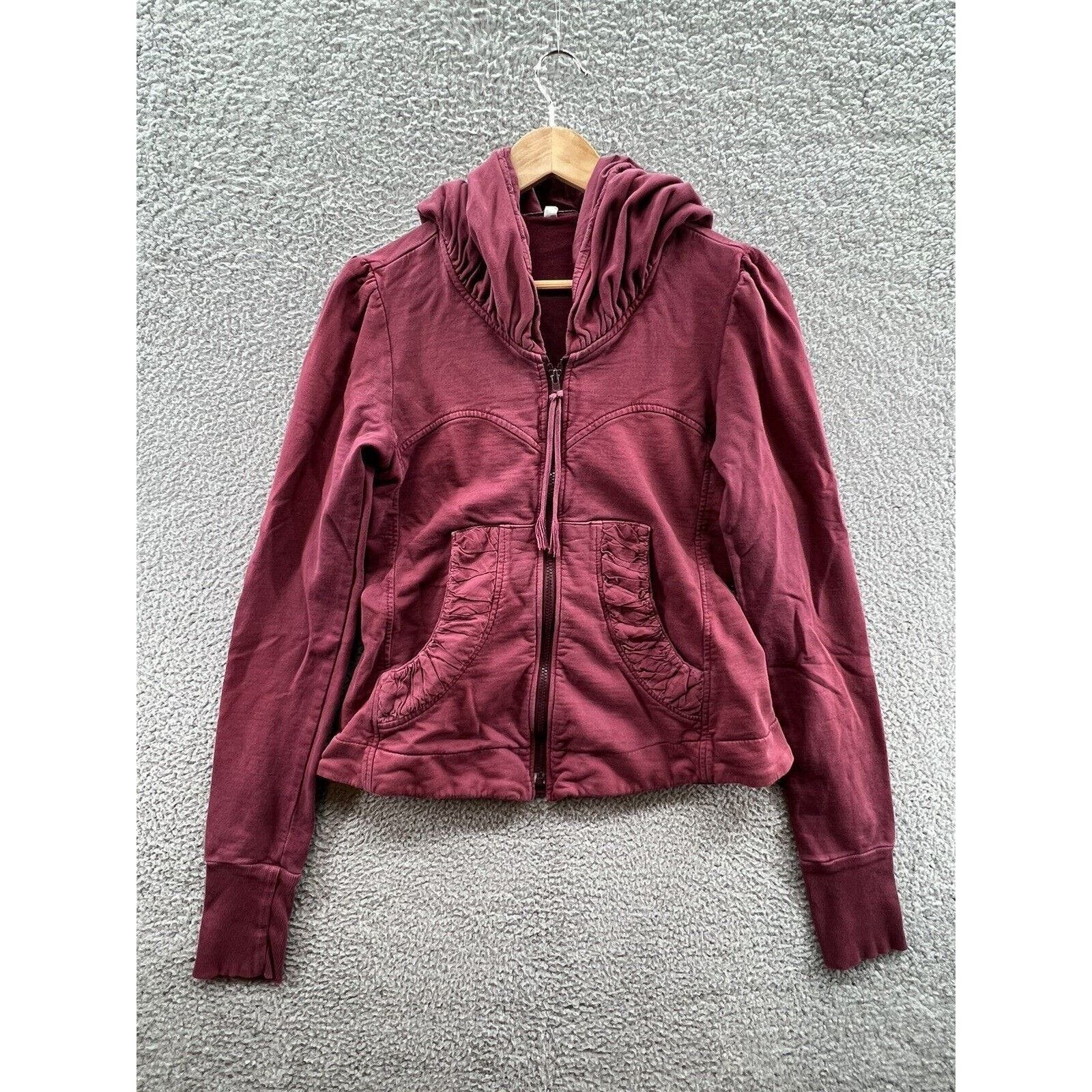 Prairie Underground Cloak Hoodie Full Zip Maroon Sweatshirt
