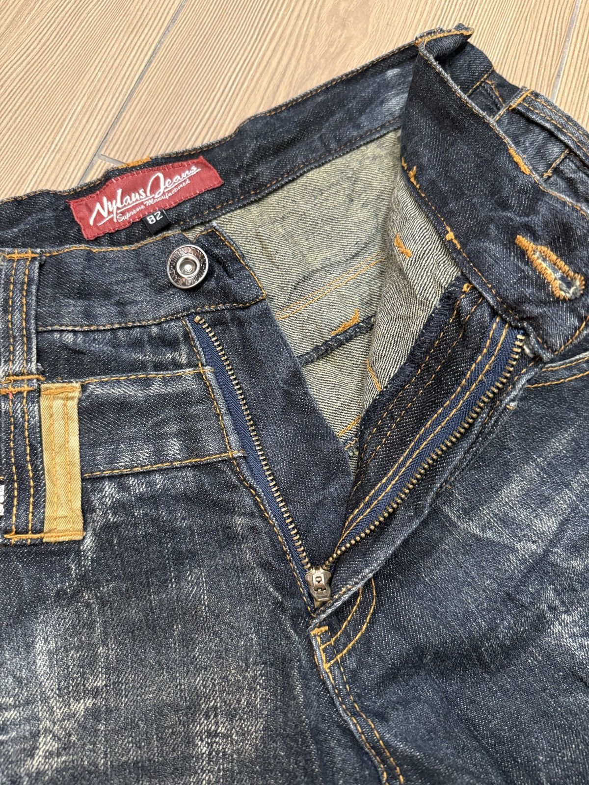 If Six Was Nine Nylaus Double Waist Jeans Denim Pants Thunder Design Size US 31 - 11 Thumbnail