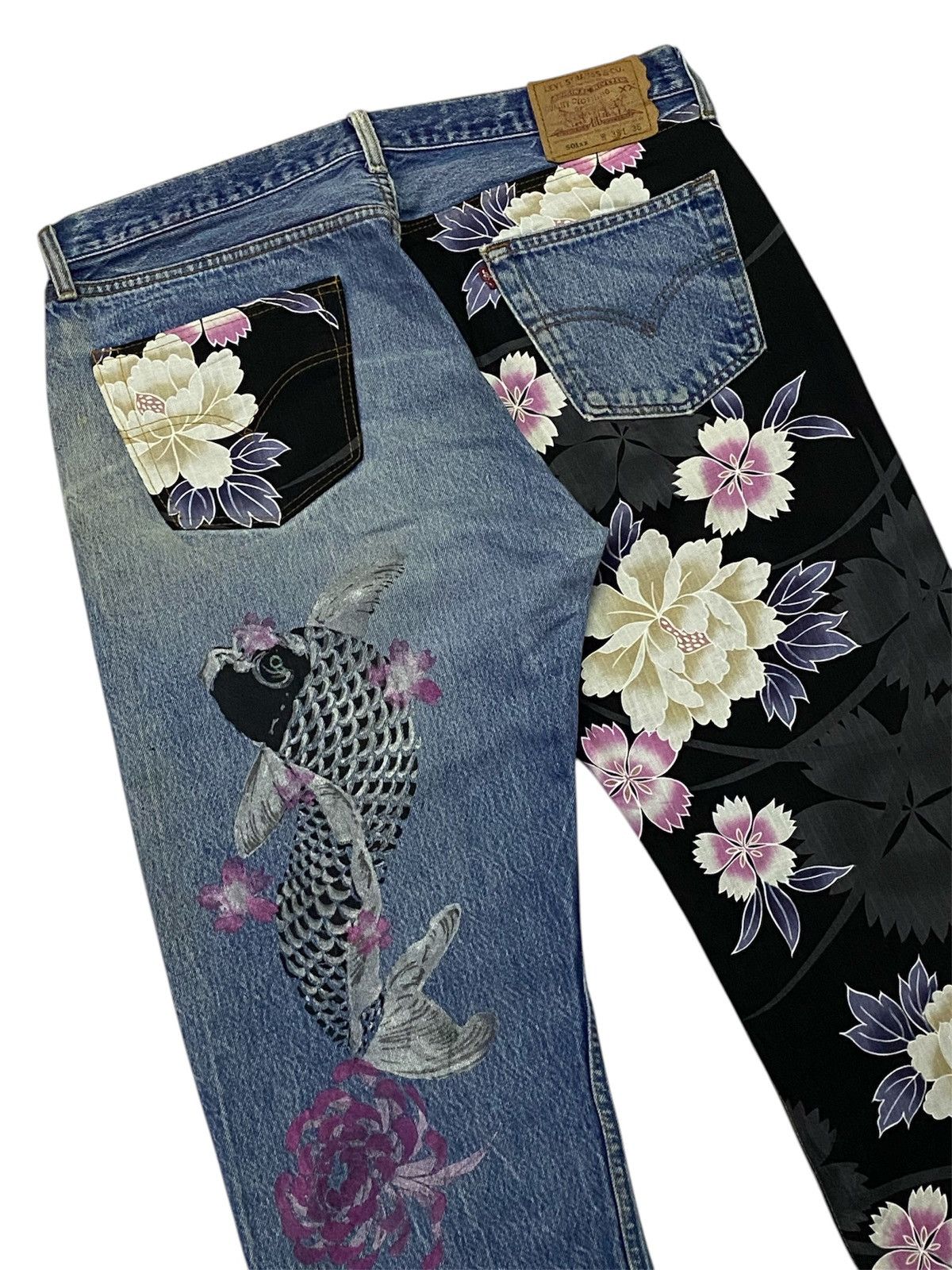 Levi's Vintage Levi’s 501 Custom Sukajan Distressed Denim Pants Size US 36 / EU 52 - 8 Thumbnail