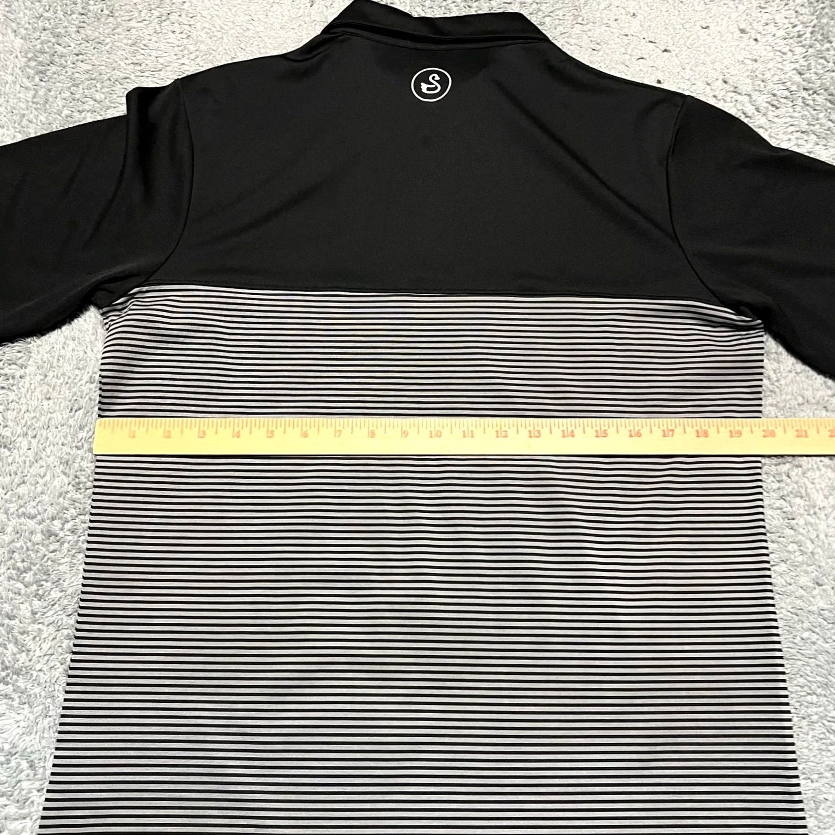 Vintage Swannies Polo Shirt Mens Medium Black Striped Performance Golf Shirt Mens M Black Gray Swannies Polo Shirt Size US M / EU 48-50 / 2 - 5 Thumbnail
