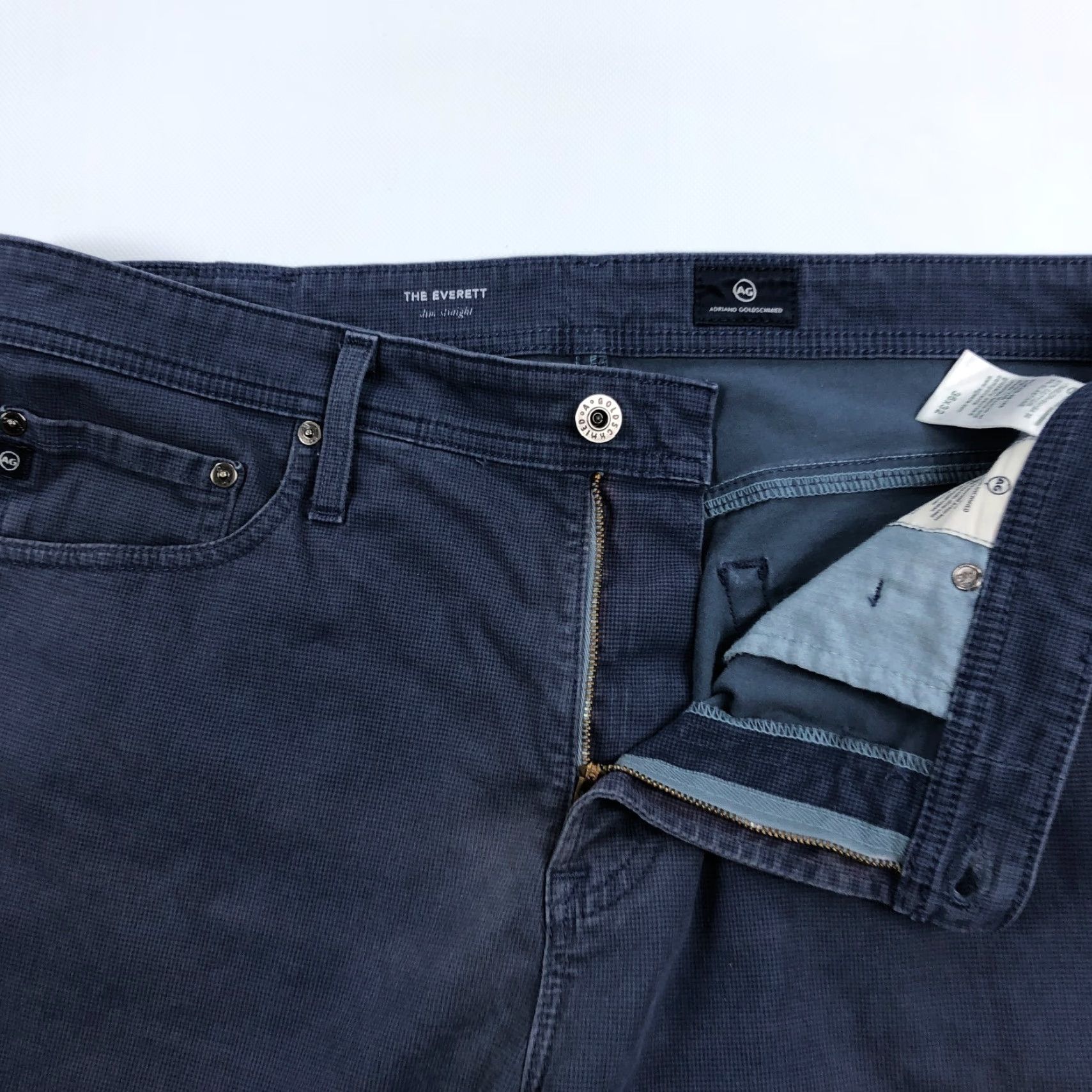Vintage AG Adriano Goldschmied Jeans Mens 36x32 Everett Slim Straight 5-Pocket Blue Canvas Denim Pants Size US 36 / EU 52 - 2 Thumbnail