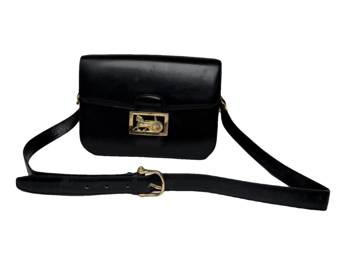 Celine Vintage Paris Triomphe Leather Bag Black Size ONE SIZE - 1 Thumbnail