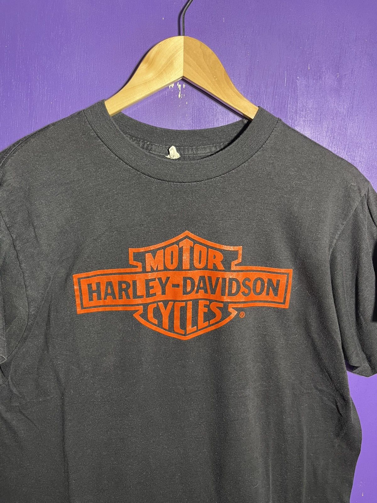 Harley Davidson × Vintage Vintage 70s/80s Harley Davidson old logo t-shirt Size US L / EU 52-54 / 3 - 3 Thumbnail