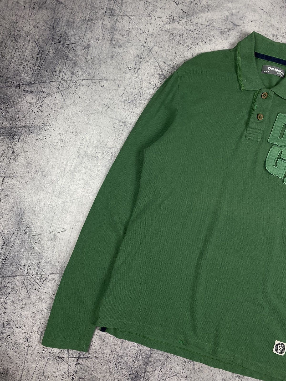 Desigual Desigual Luxury Green Long Sleeve Rugby Polo Shirt Patch Size US L / EU 52-54 / 3 - 3 Thumbnail
