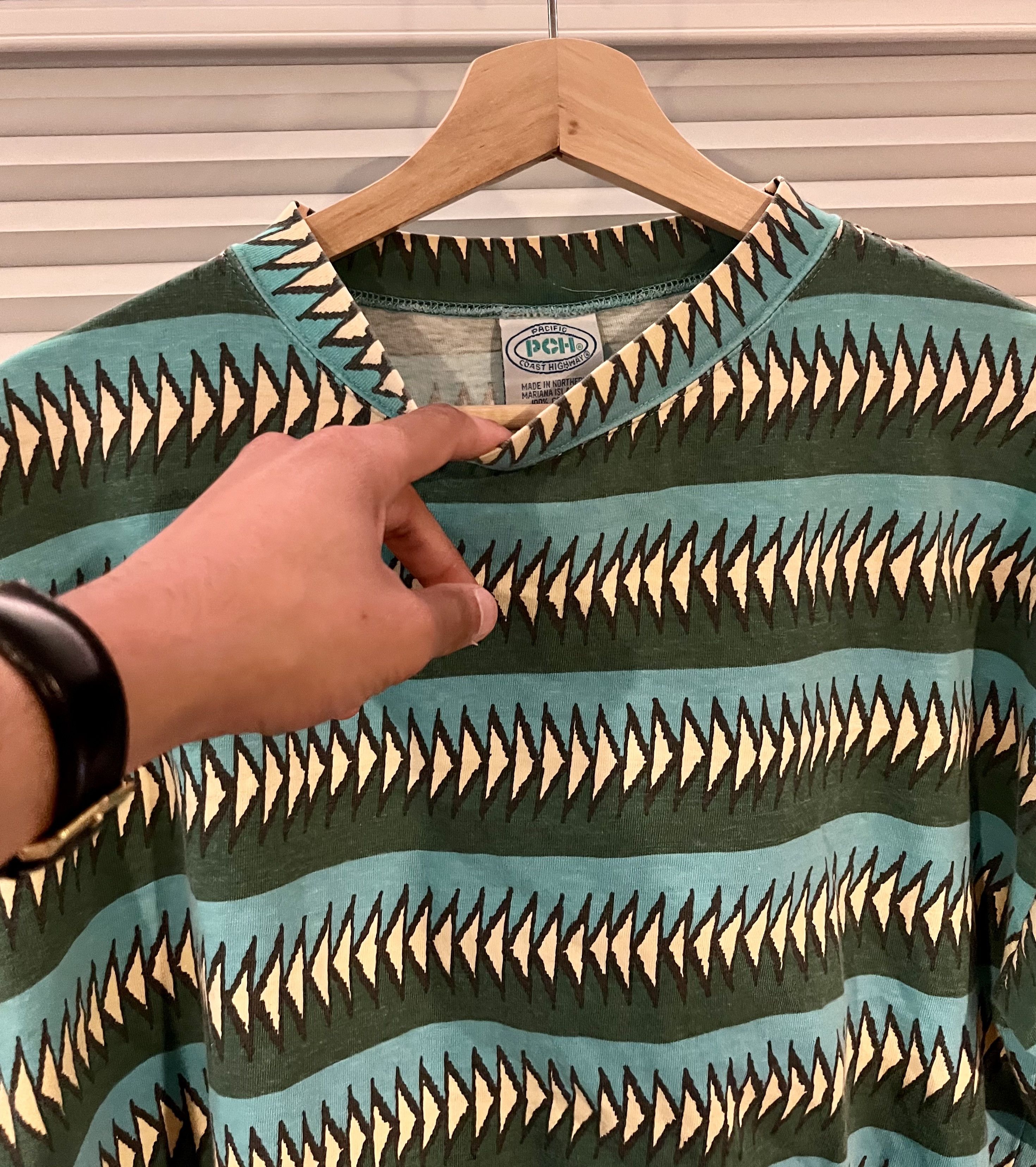 Vintage Vintage PCH Aztec T-Shirt - Forest Green/Turquoise - M Size US M / EU 48-50 / 2 - 3 Thumbnail