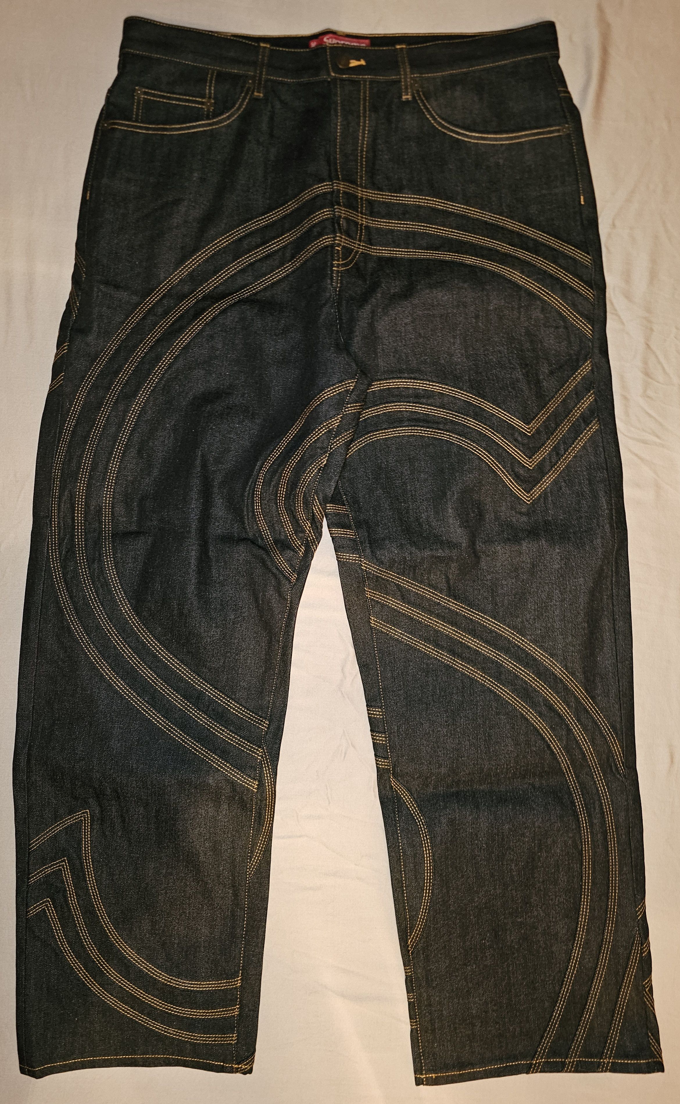 パンツ supreme Stars Topstitch Baggy Jean Dirty Supreme Supreme Stars Topstitch Baggy Jean Dirty (Size 36
