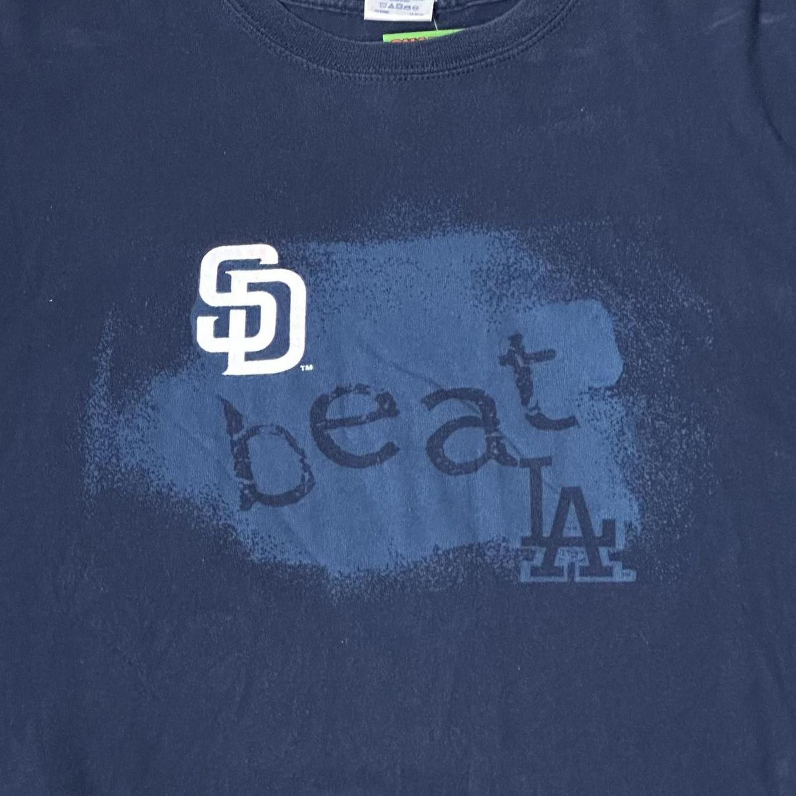 MLB Boxy Vintage “SD Beat LA” Navy Blue Tee Size ONE SIZE - 3 Thumbnail