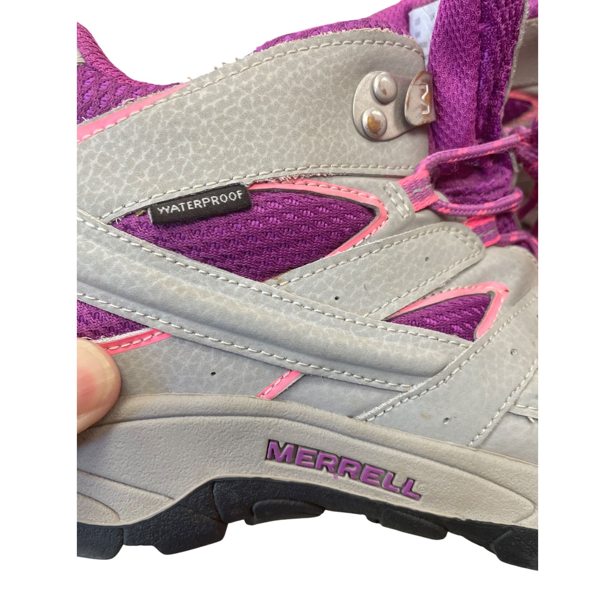 Merrell Merrell Womens gray pink leather waterproof Hiking Shoes Sne Size US 6 / IT 36 - 5 Thumbnail