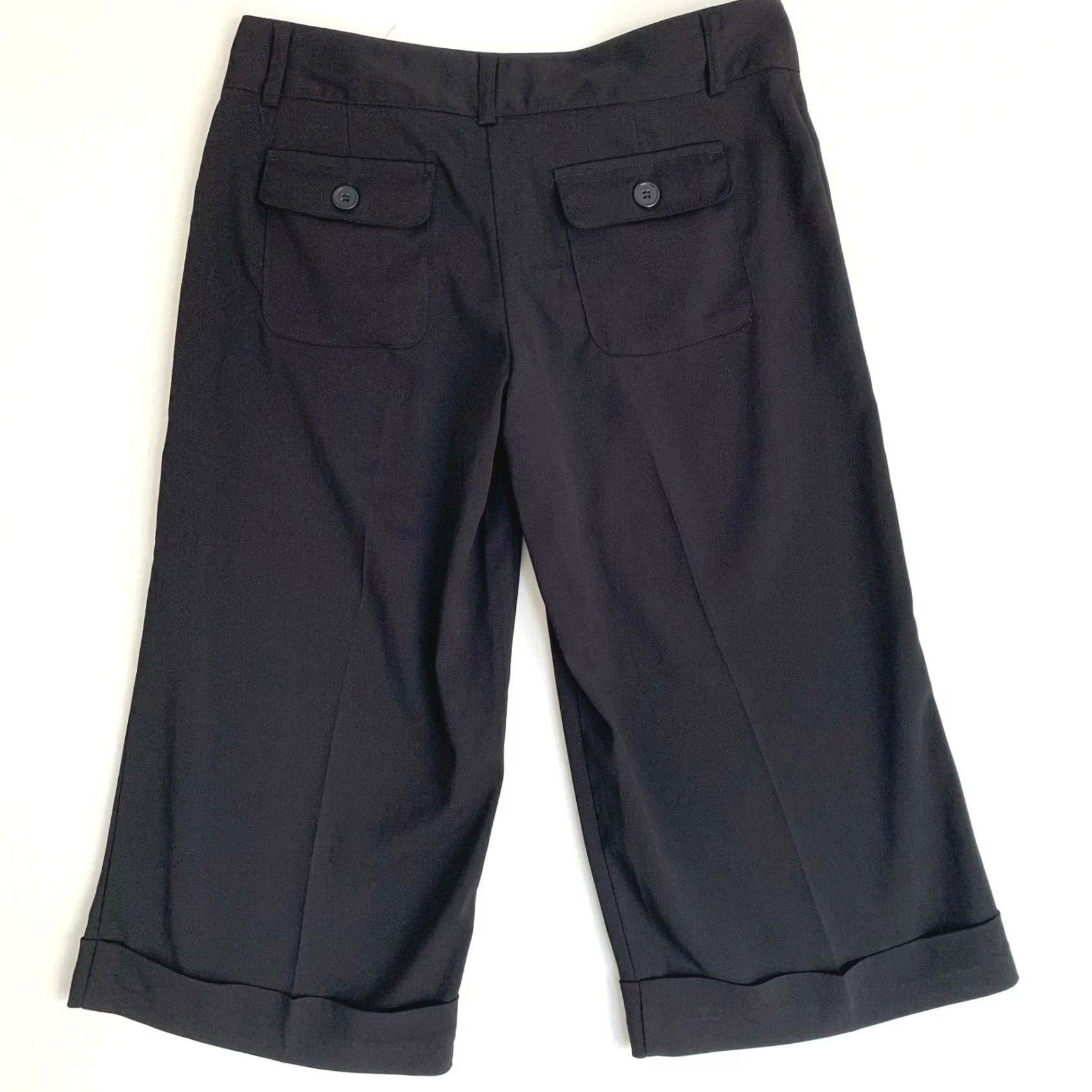 Guess GUESS Womens Juniors Dress Capri Cuffed Straight Loose Style JG9041 Black Pants - 7 Boho XS- Size M / US 6-8 / IT 42-44 - 2 Thumbnail