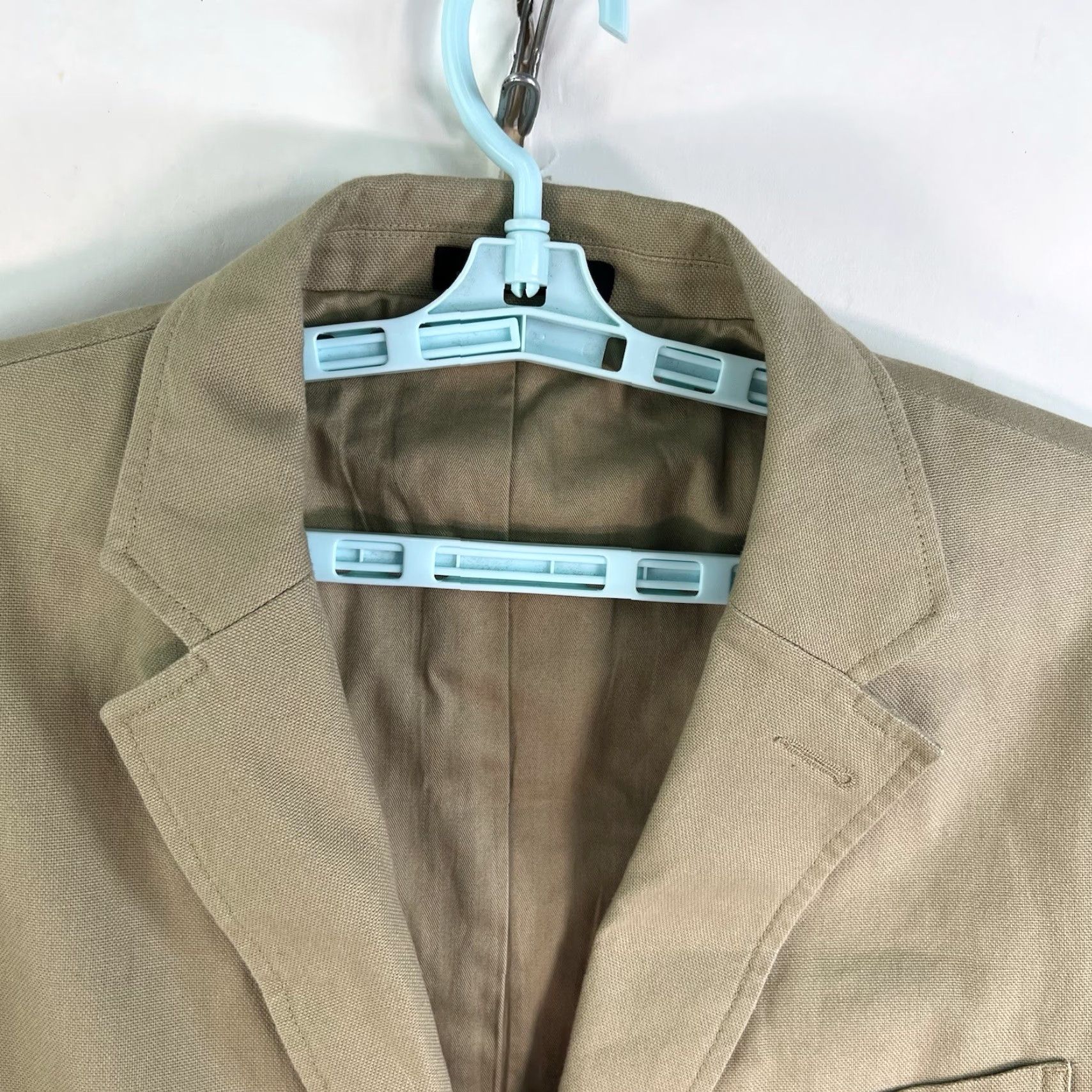 Vintage L.L. Bean Single-Breasted Sport Coat Blazer Mens Size 42T Beige Cotton Casual Business Size 42R - 3 Thumbnail