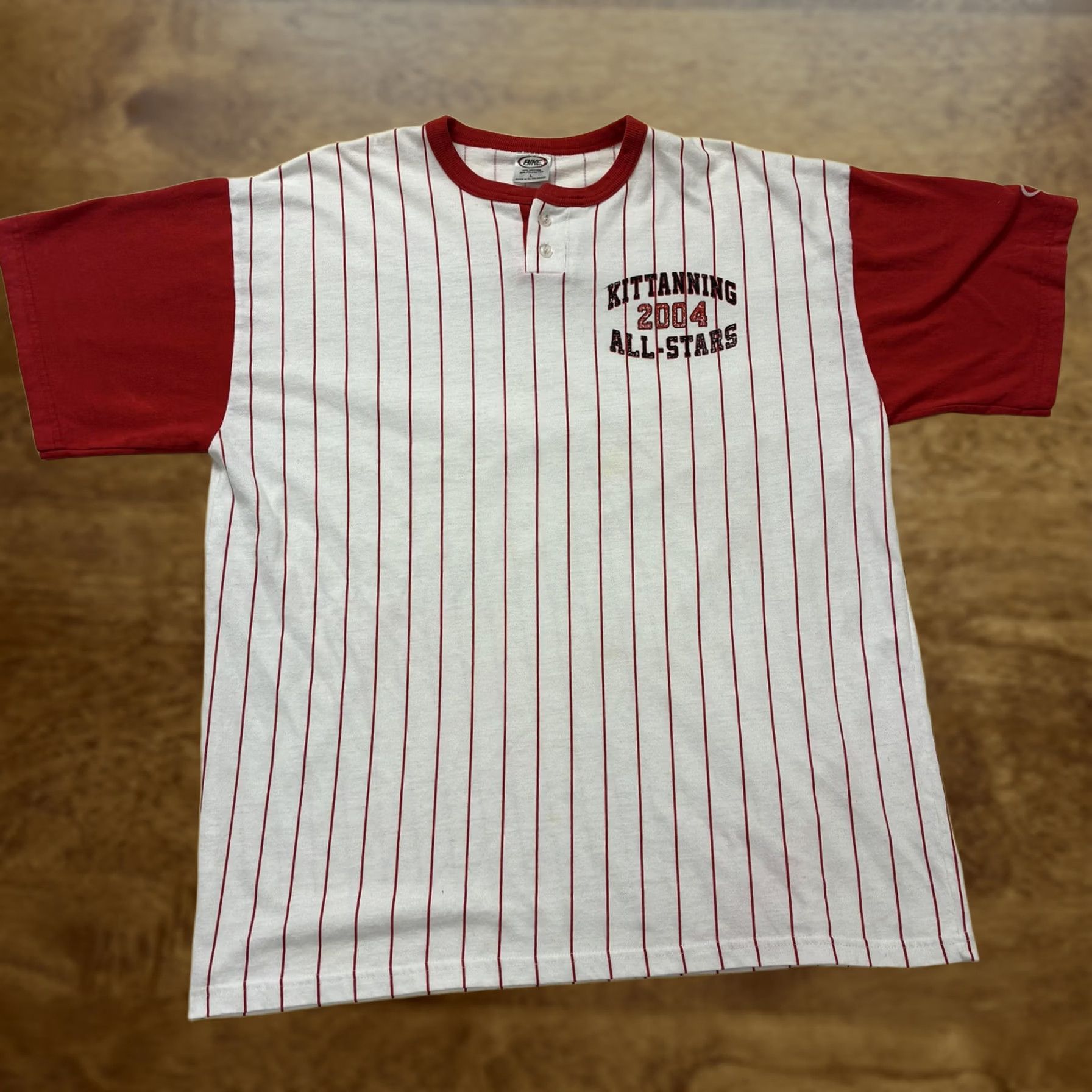 Vintage VINTAGE BIKE Kittanning All-Stars Shirt Mens L White Striped Henley Tee T-Shirt Size US L / EU 52-54 / 3 - 1 Thumbnail