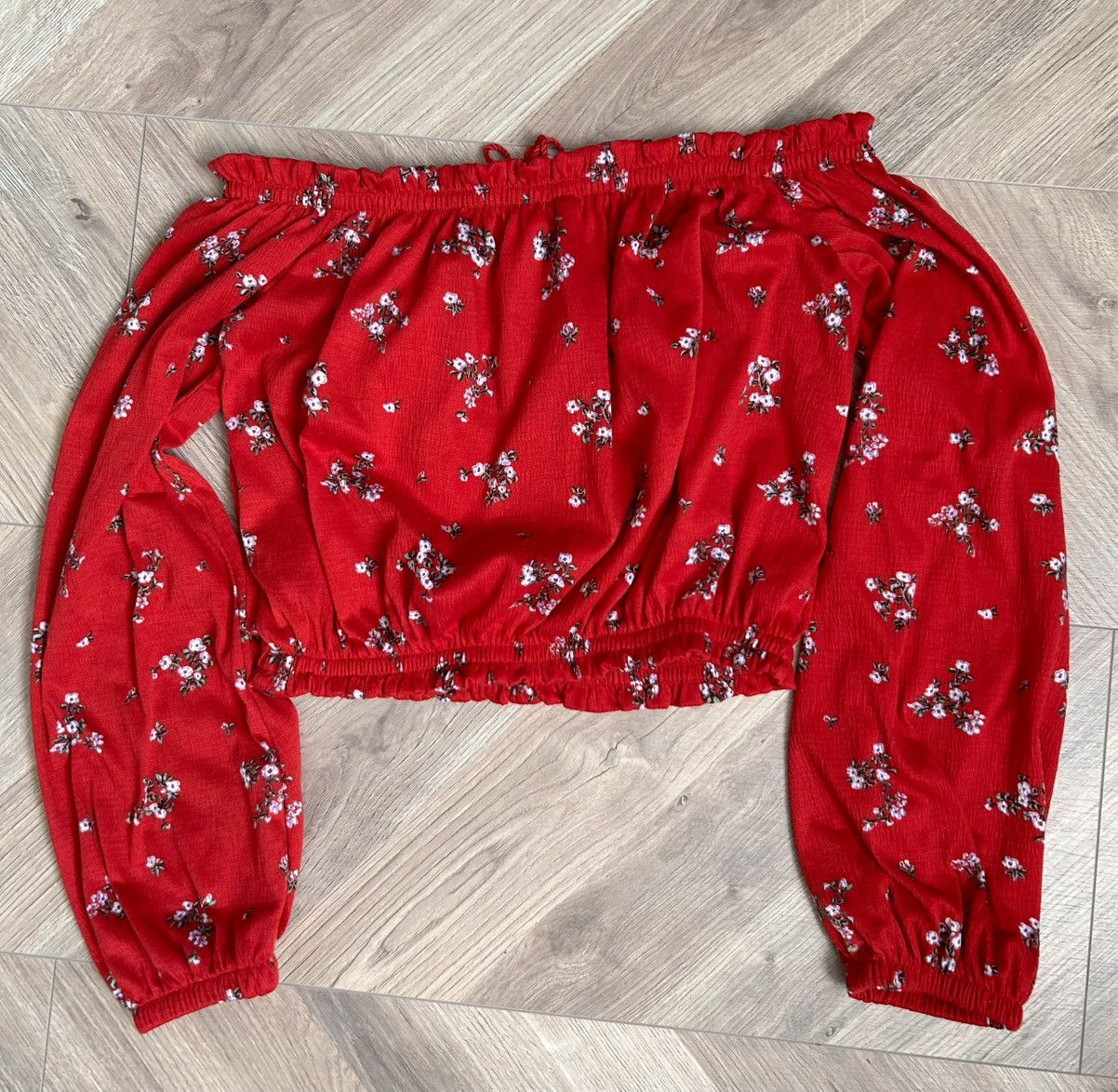 H&M Crop top H&M z odkrytymi ramionami czerwony Size S / US 4 / IT 40 - 2 Thumbnail