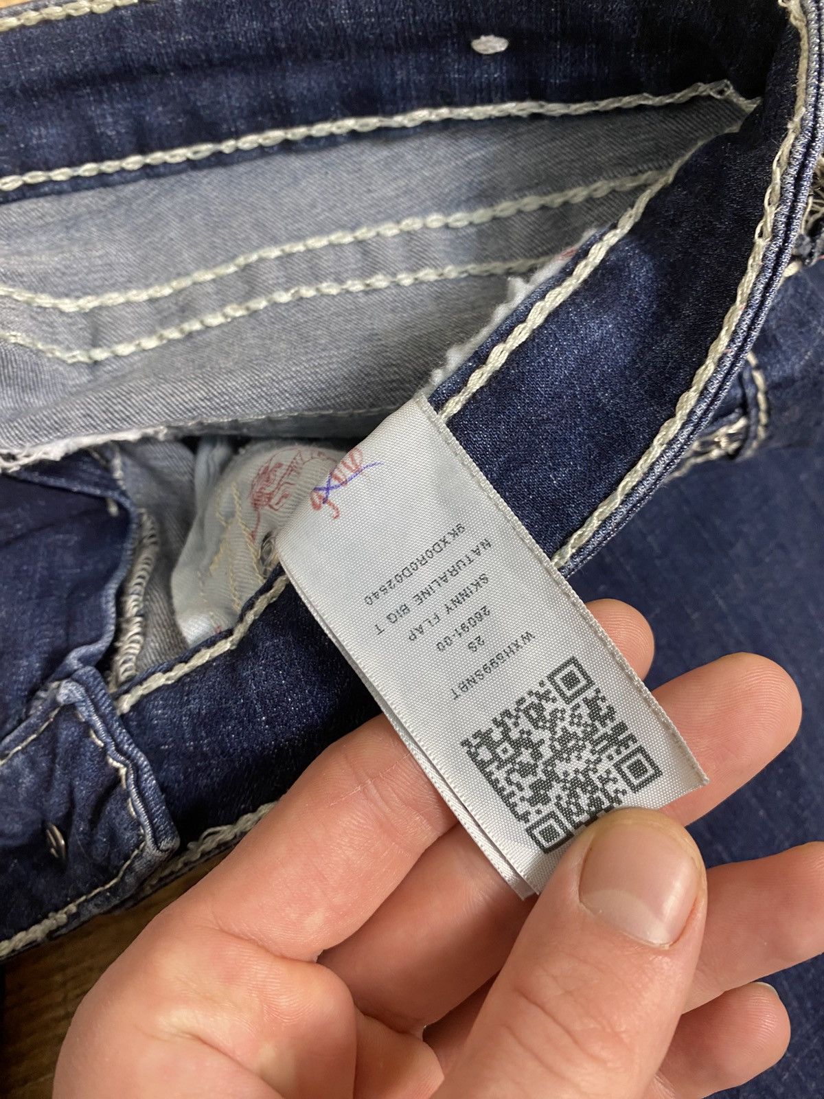True Religion True Religion Big T Skinny Flap Jeans White Stitch 32 Size 32" / US 10 / IT 46 - 6 Thumbnail