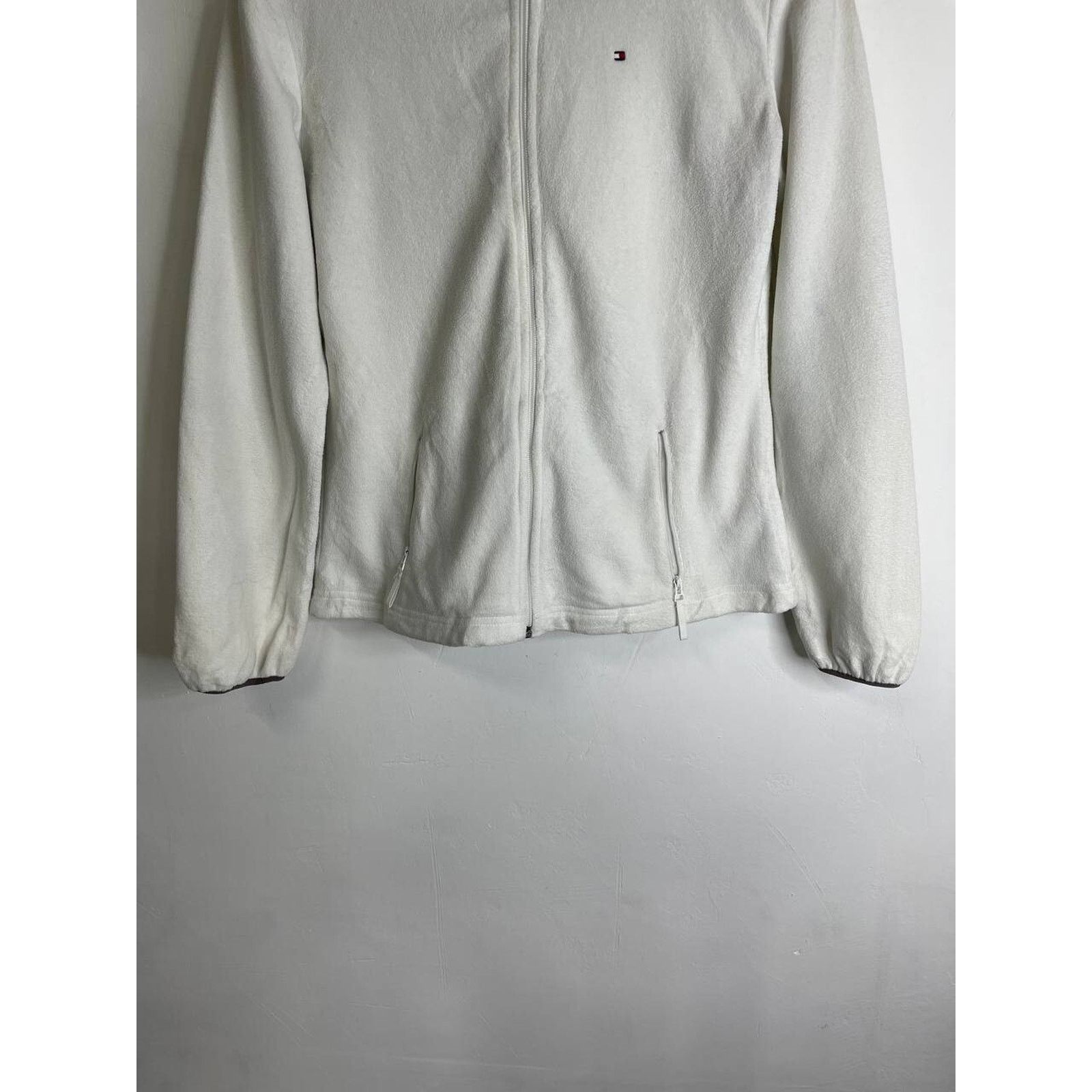 Tommy Hilfiger Vintage Tommy Hilfiger White Full-Zip Fleece Hoodie Size S Size S / US 4 / IT 40 - 5 Thumbnail