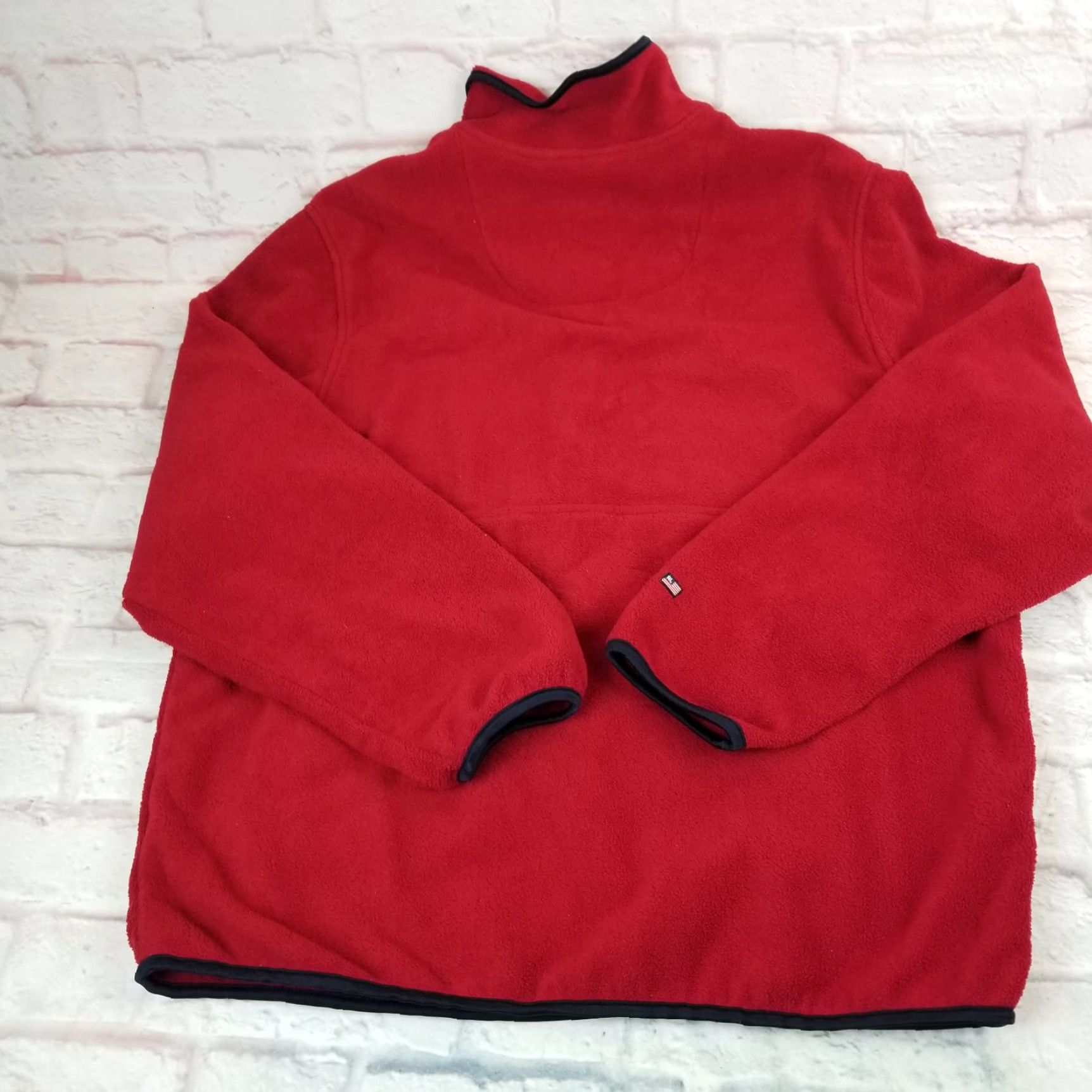 Ralph Lauren Polo Jeans Co Ralph Lauren Mens Jacket XL Red Long Sleeves Flag 1/4 Zip Fleece Size US XL / EU 56 / 4 - 4 Thumbnail