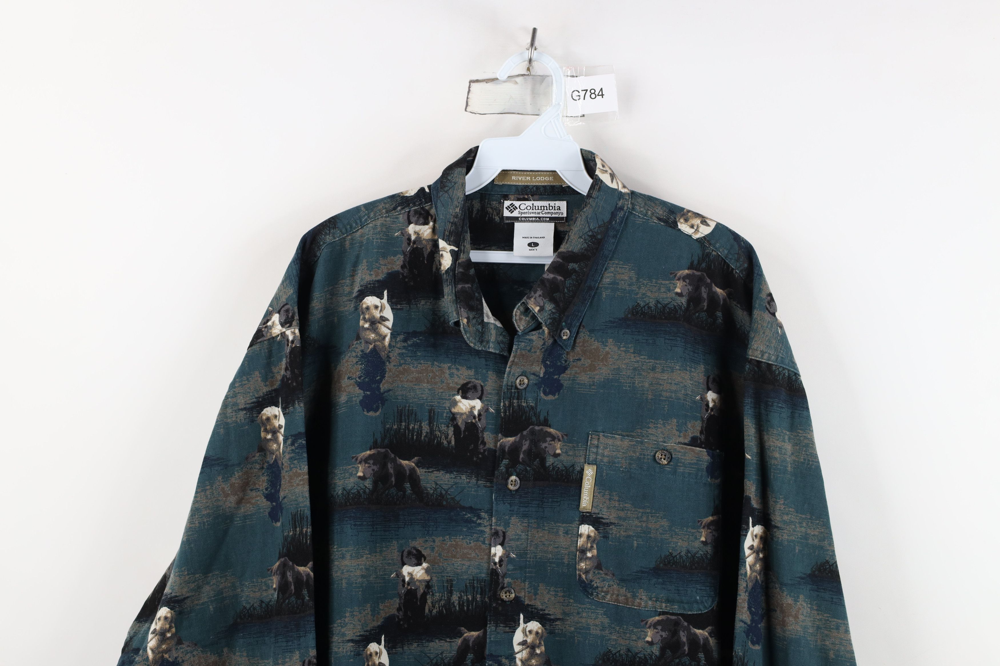 Columbia Vintage Columbia Cloth Duck Hunting Dog Button Down Shirt Size US L / EU 52-54 / 3 - 2 Thumbnail