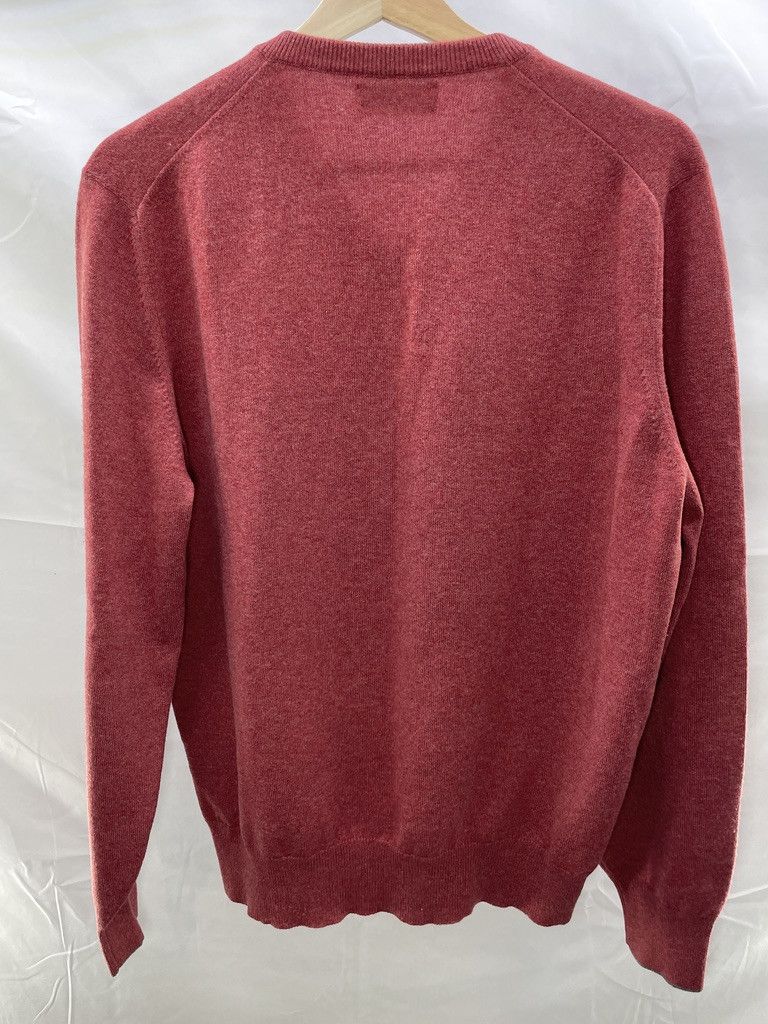 Brunello Cucinelli BRUNELLO CUCINELLI Red V Neck 100% Cashmere Sweater Size US M / EU 48-50 / 2 - 8 Thumbnail