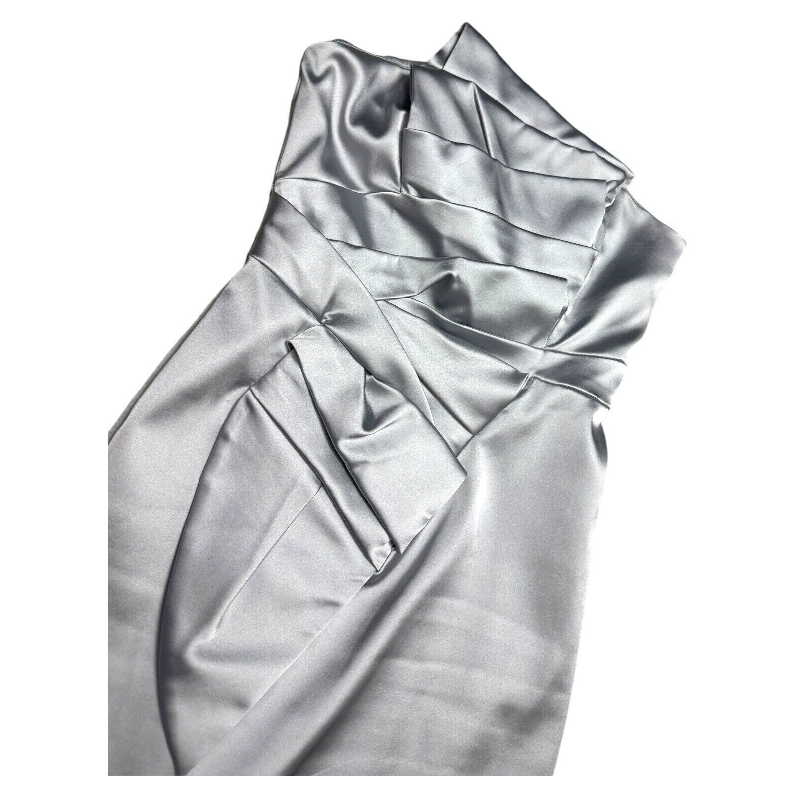 Karen Millen STUNNING Karen Millen Shiny Silver Sleeveless Mini Dress Size M / US 6-8 / IT 42-44 - 5 Thumbnail