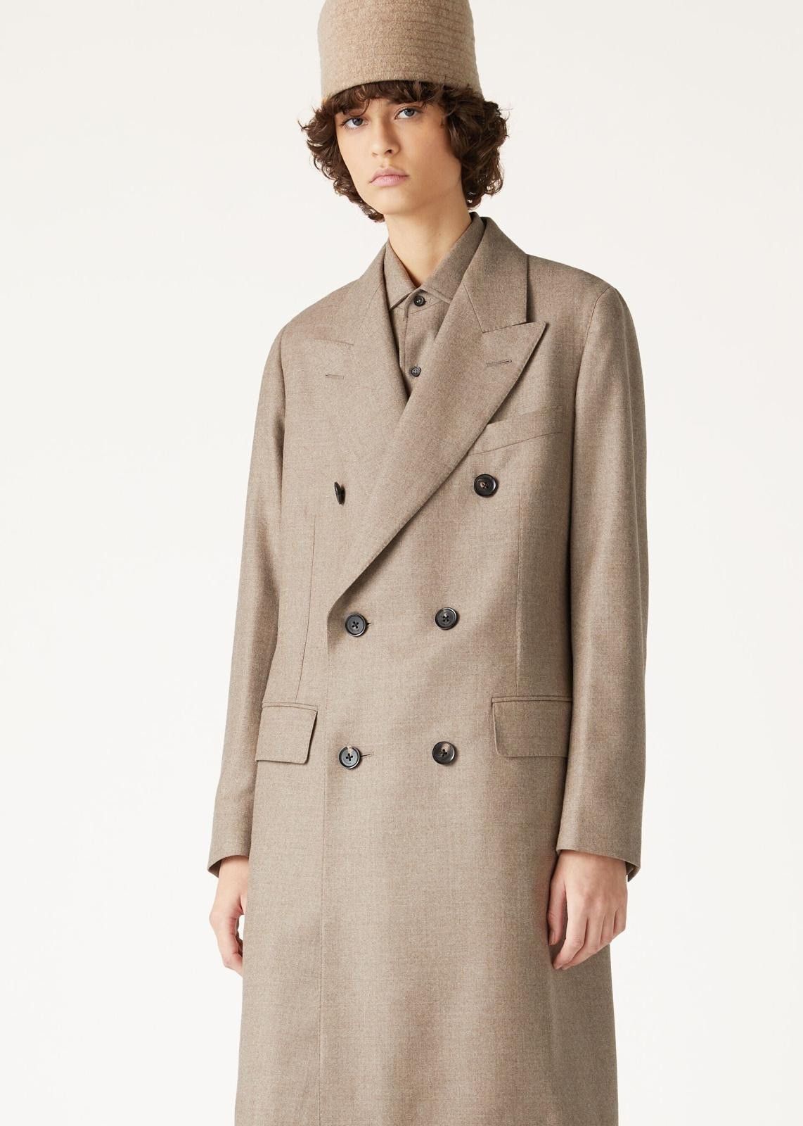 Loro Piana o1srvl11e0725 FAO3484 Virgin Wool Double-breasted Coat Grey Size S / US 4 / IT 40 - 8 Thumbnail
